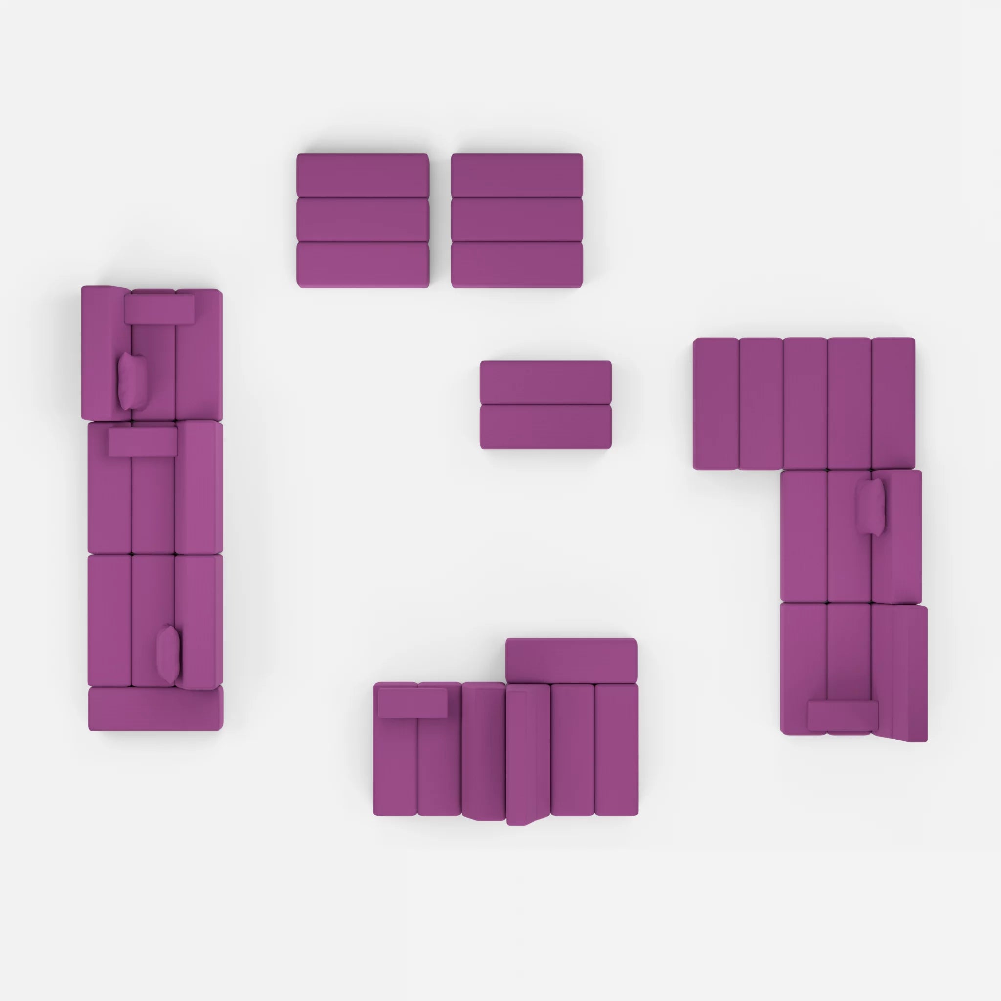 Sofalandschaft Bricks 4 novumviola in Violett von oben
