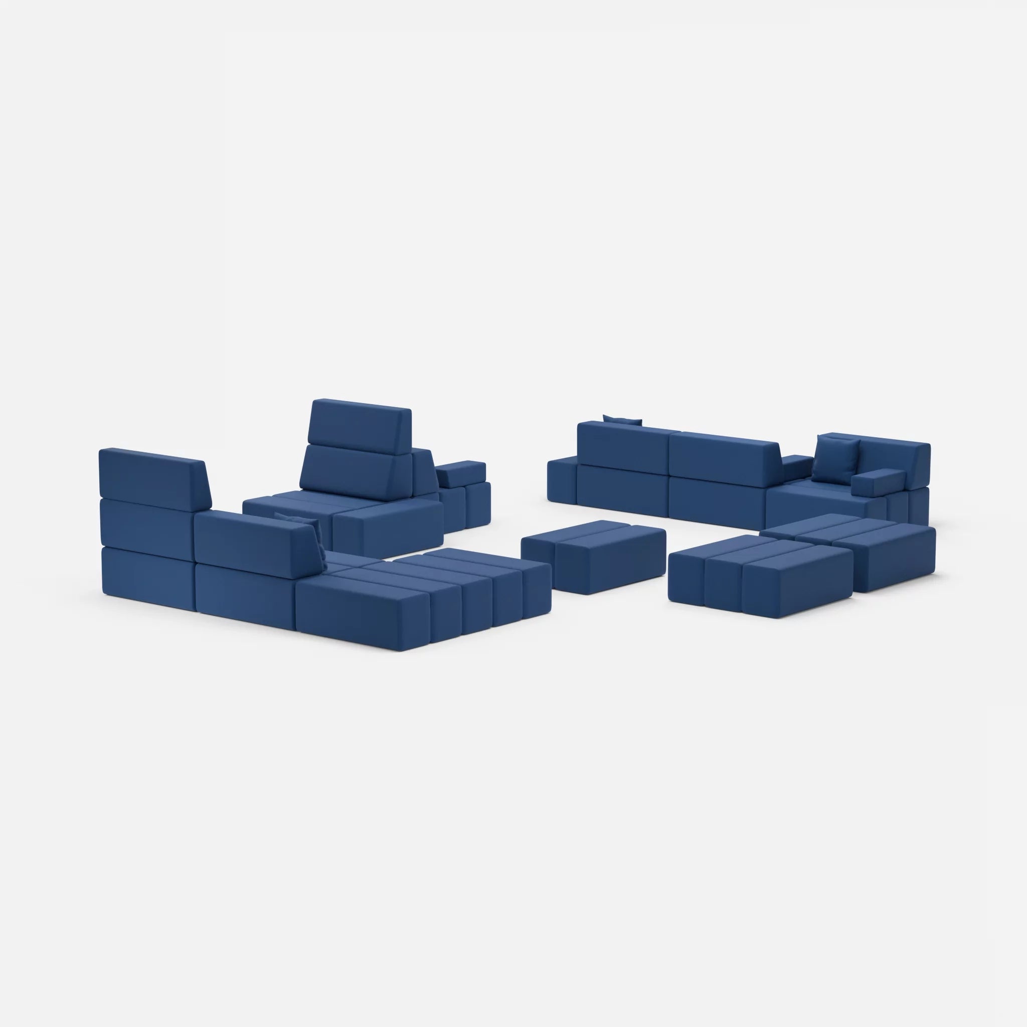 Sofalandschaft Bricks 4 radio6512 in Dunkelblau von hinten