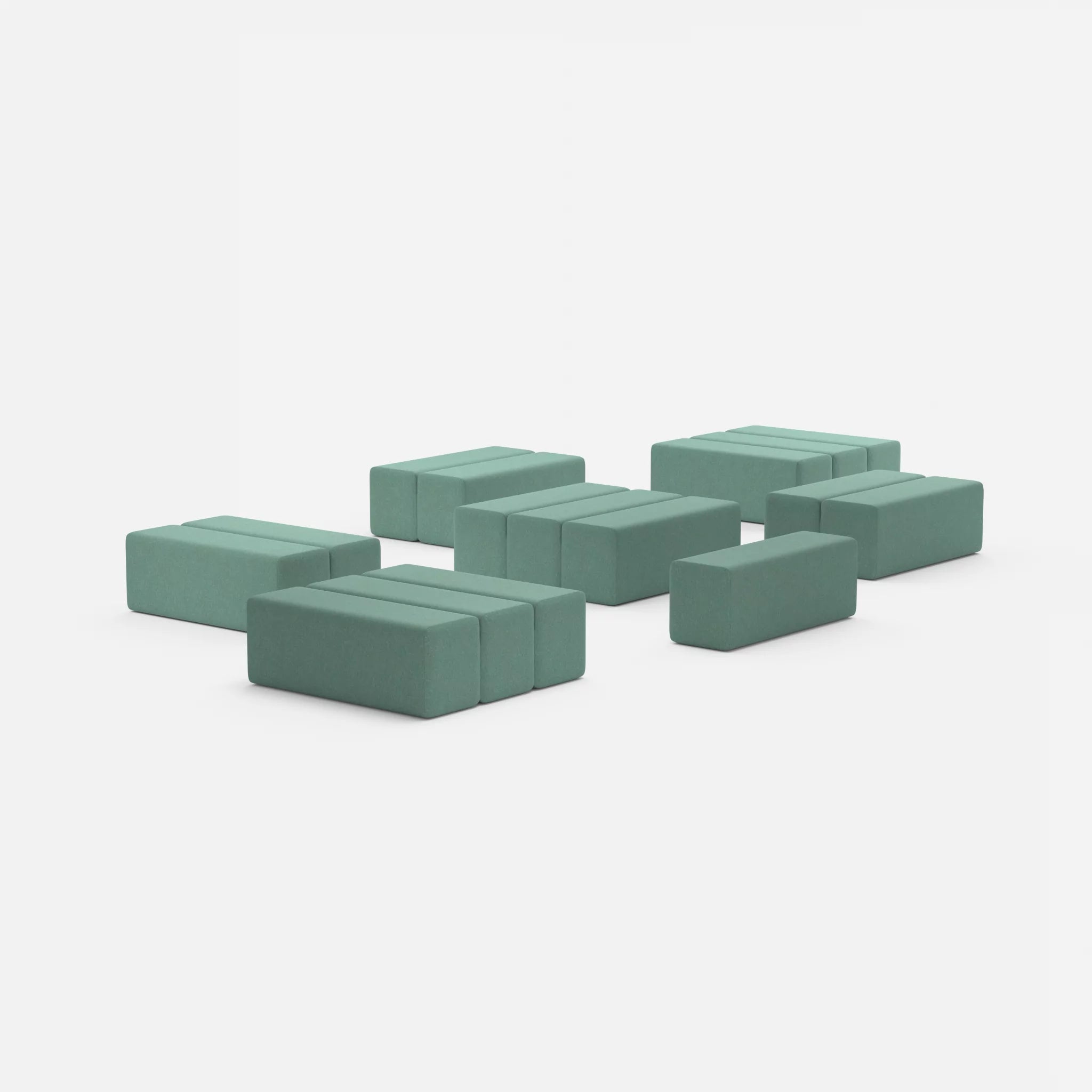Sofalandschaft Bricks 5 dama0045 in Türkis von hinten
