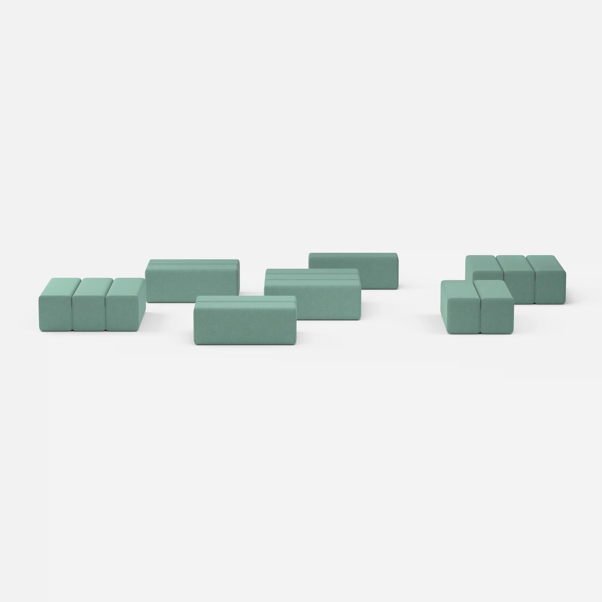 Sofalandschaft Bricks 5 dama0045 in Türkis von vorne