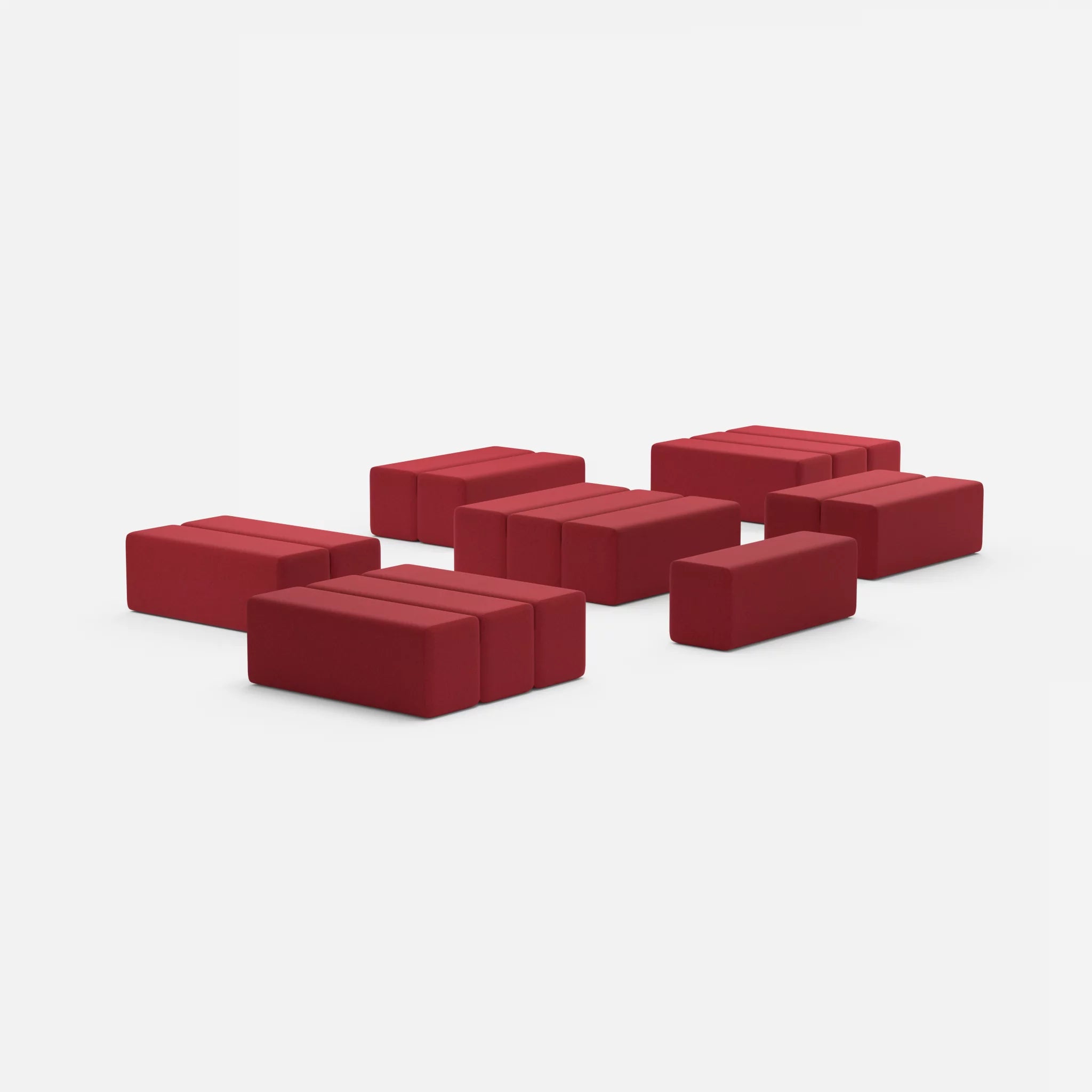 Sofalandschaft Bricks 5 dama0053 in Rot von hinten
