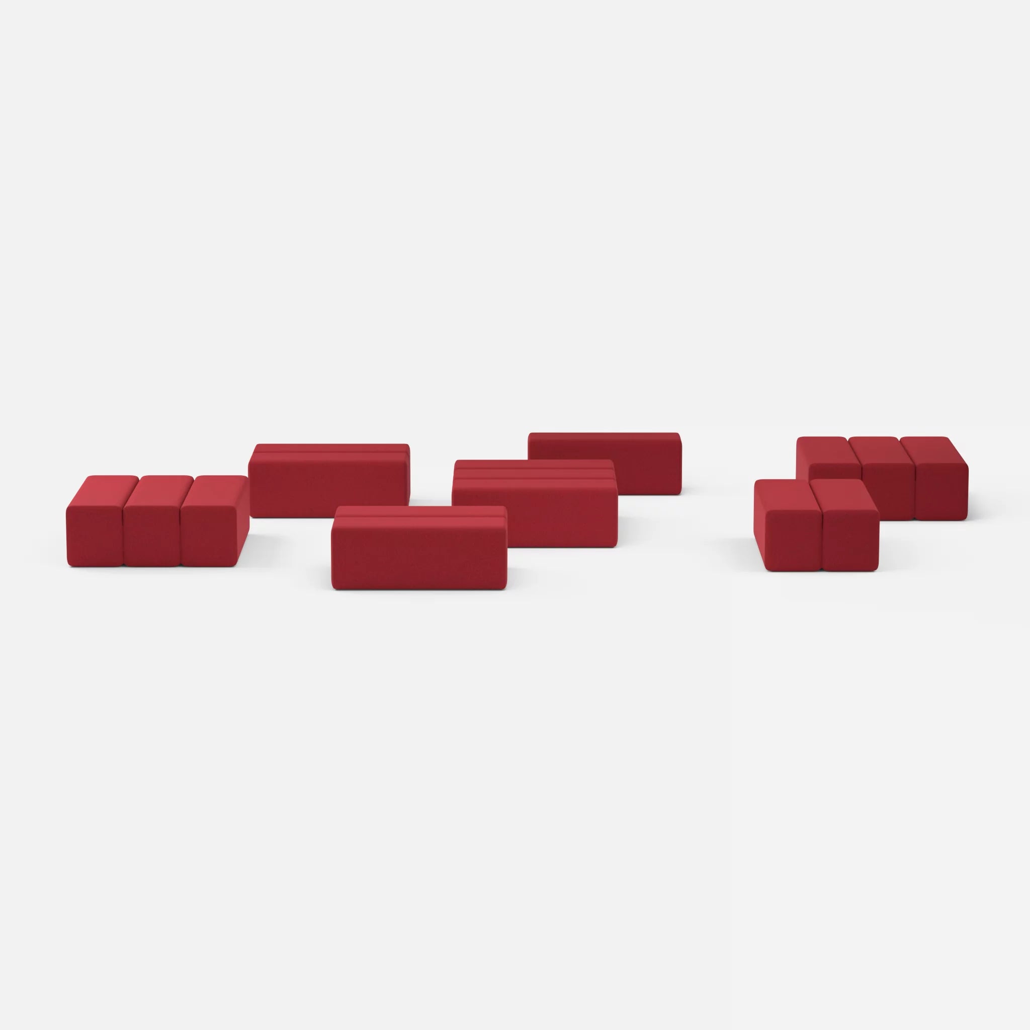 Sofalandschaft Bricks 5 dama0053 in Rot von vorne