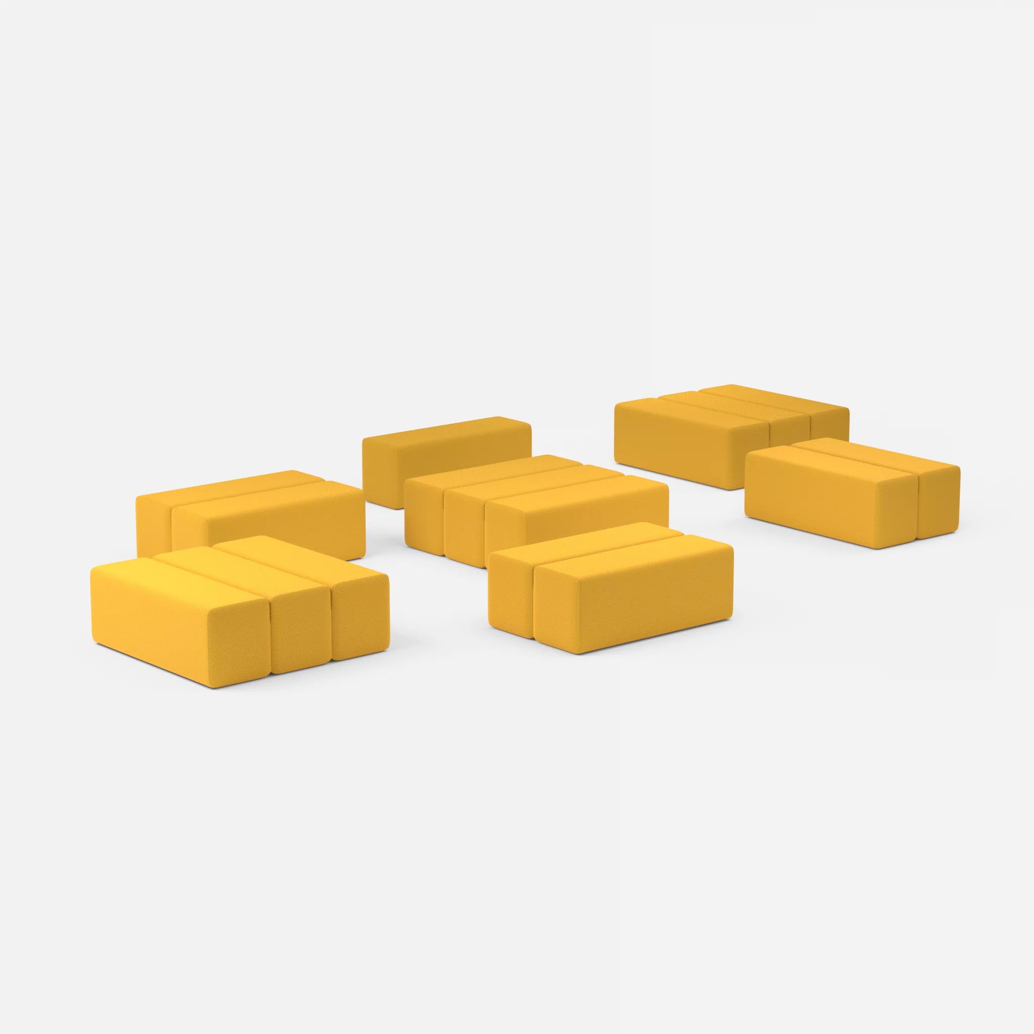 Sofalandschaft Bricks 5 novumcurry in Curry von der Seite