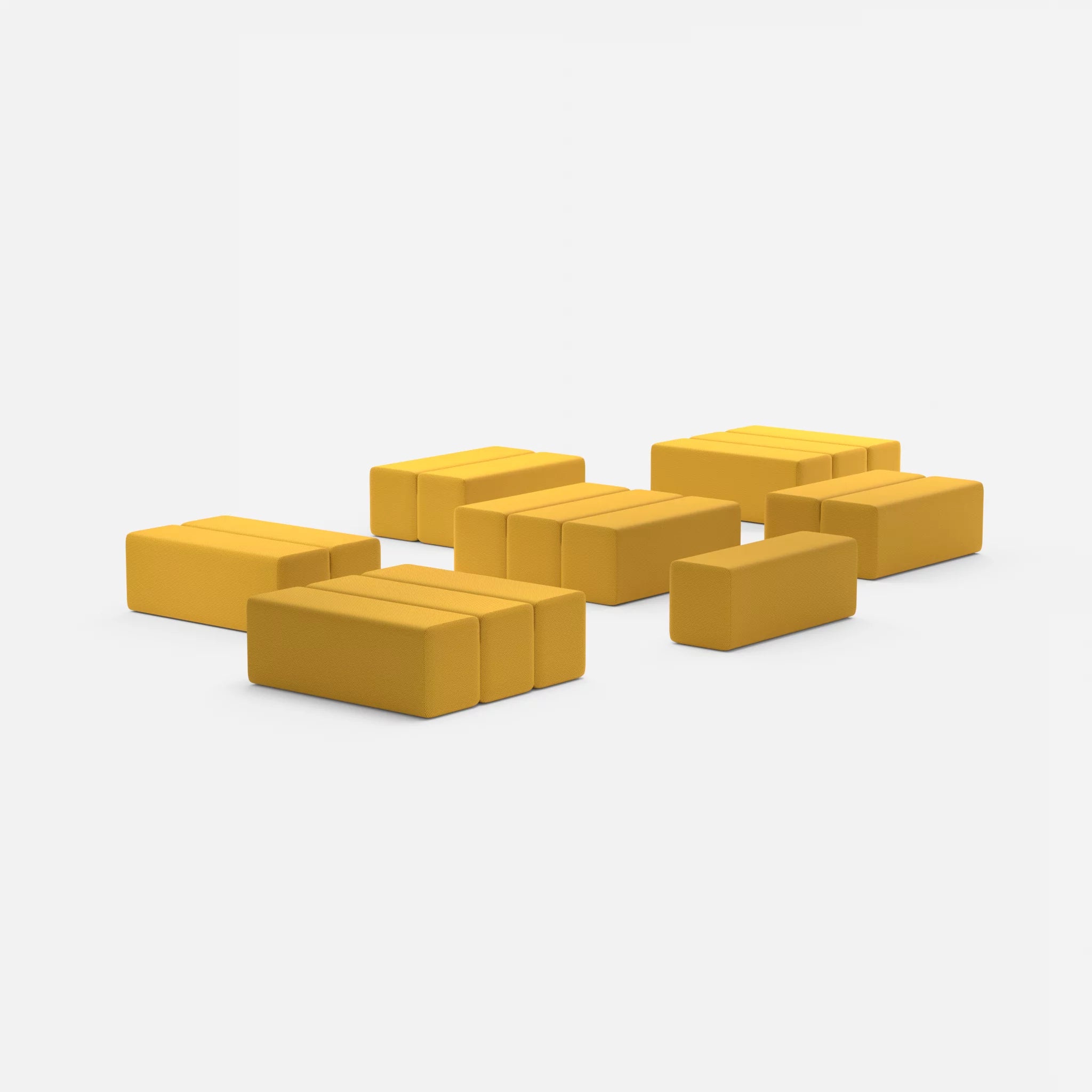 Sofalandschaft Bricks 5 novumcurry in Curry von hinten