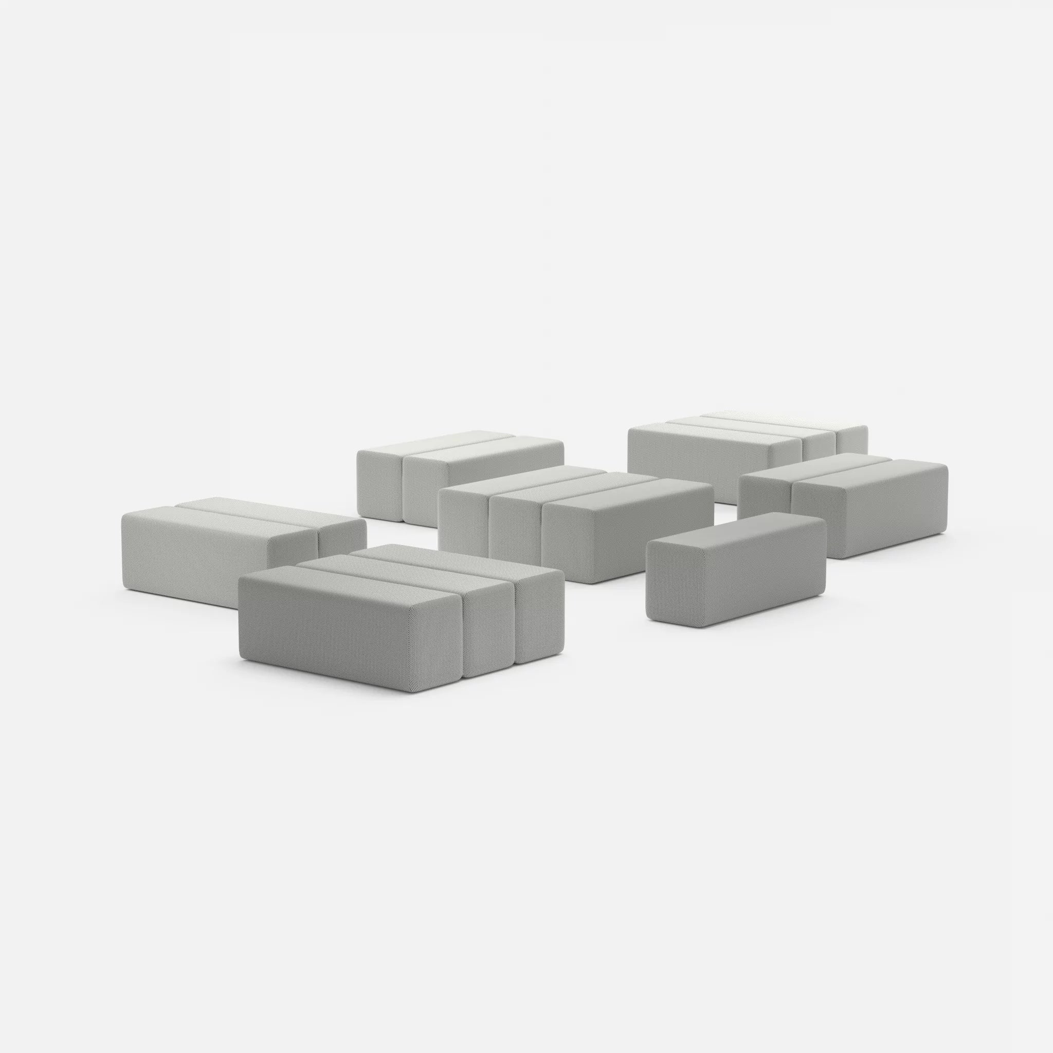 Sofalandschaft Bricks 5 novumpepper in Dunkelgrau von hinten
