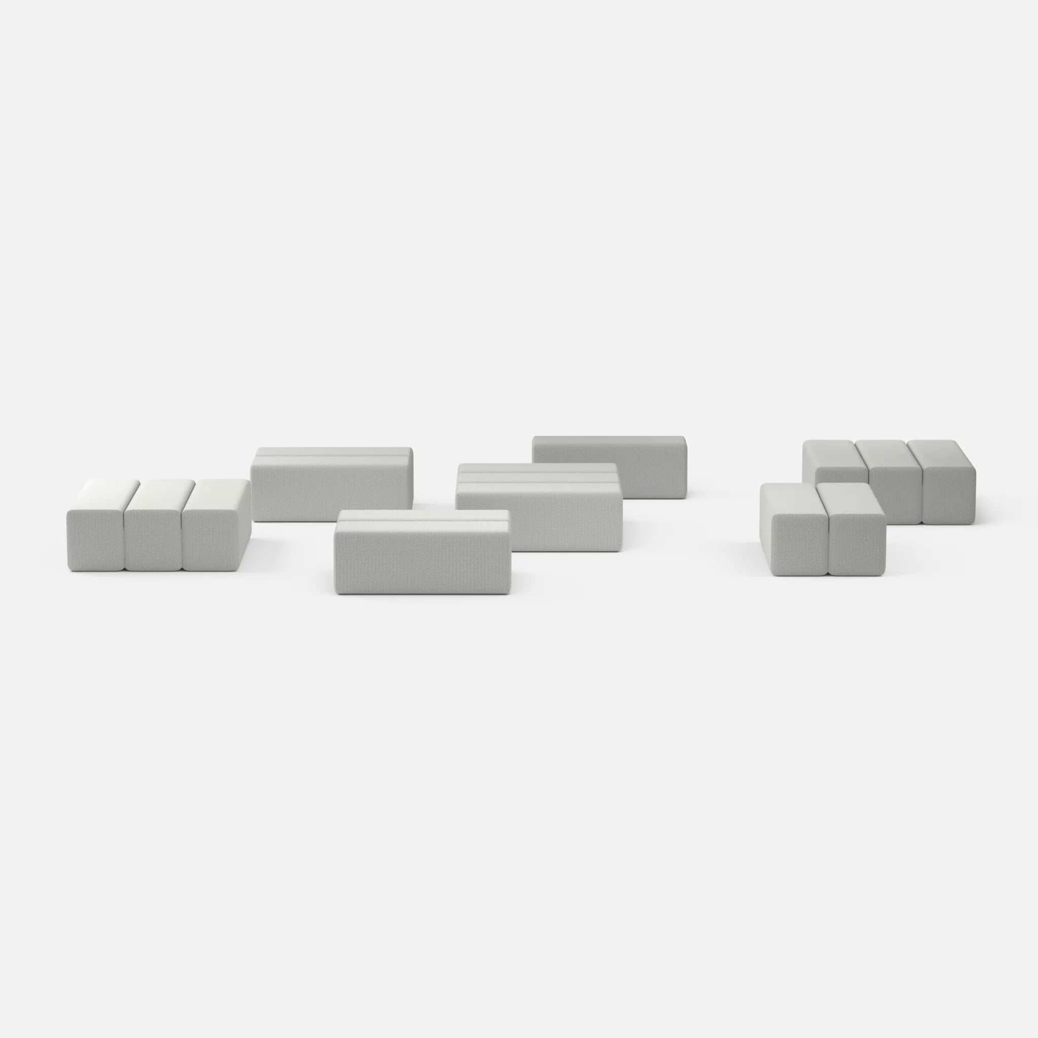 Sofalandschaft Bricks 5 novumpepper in Dunkelgrau von vorne