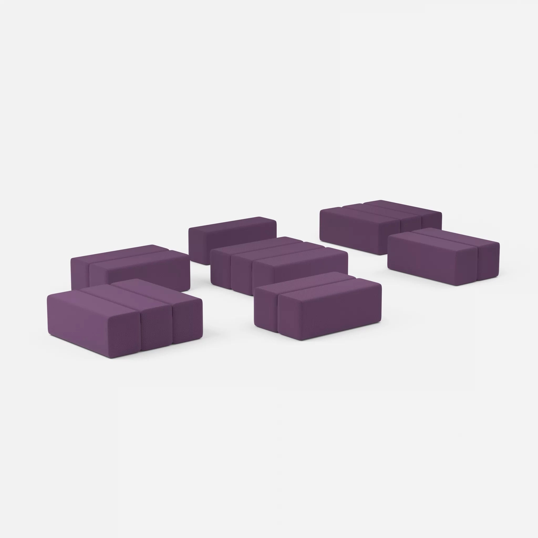 Sofalandschaft Bricks 5 novumprune in Violett von der Seite