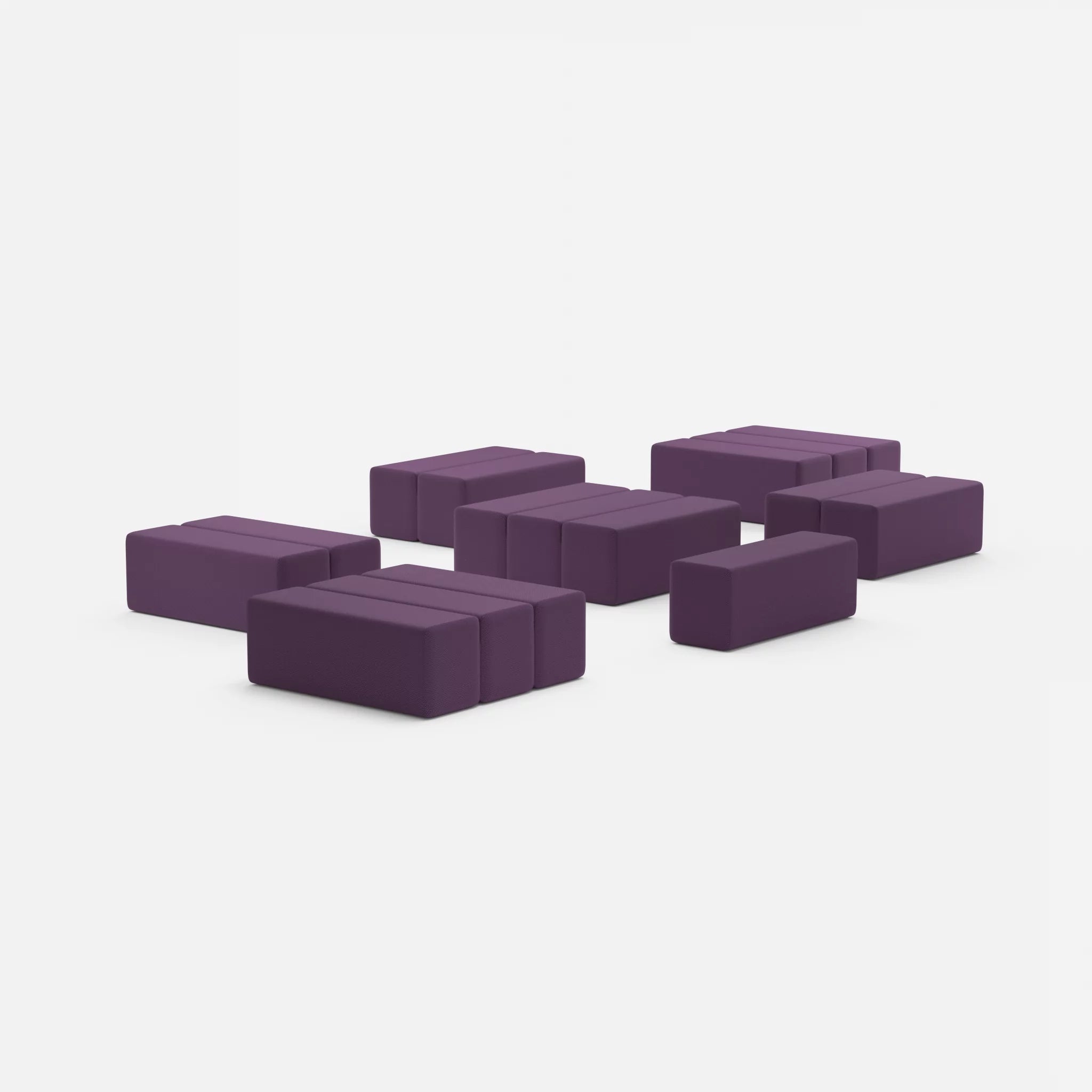 Sofalandschaft Bricks 5 novumprune in Violett von hinten