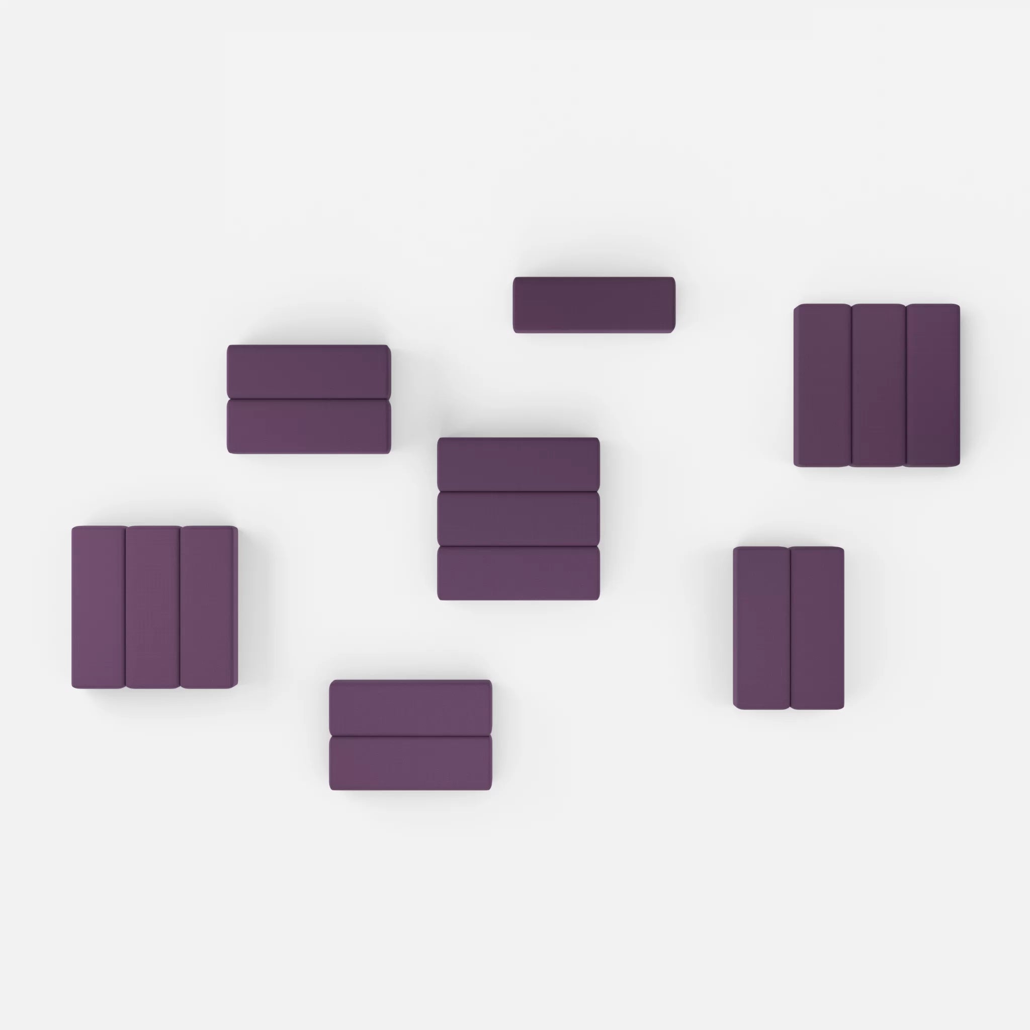 Sofalandschaft Bricks 5 novumprune in Violett von oben