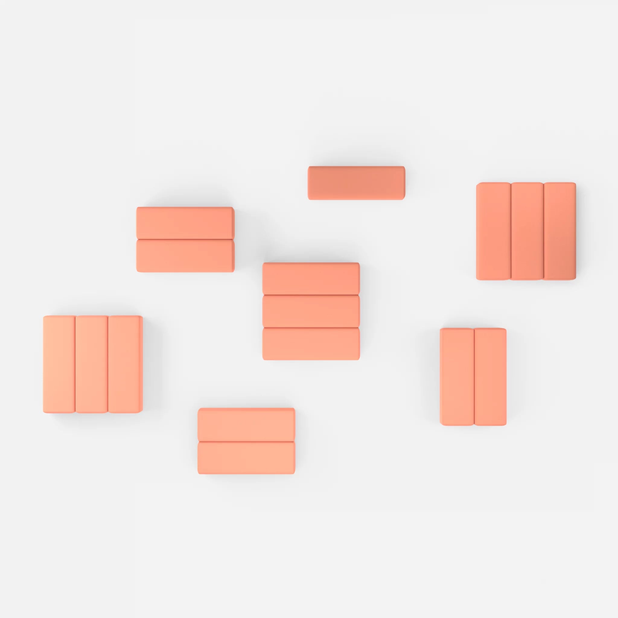 Sofalandschaft Bricks 5 radio4046 in Coral von oben