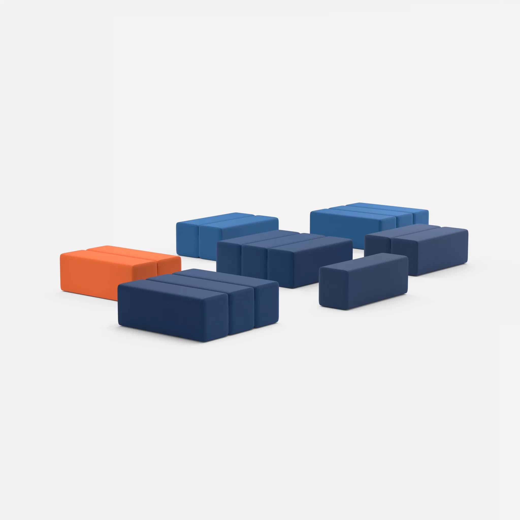 Sofalandschaft Bricks 5 radio6598-radio6512 in Navy und Dunkelblau von hinten