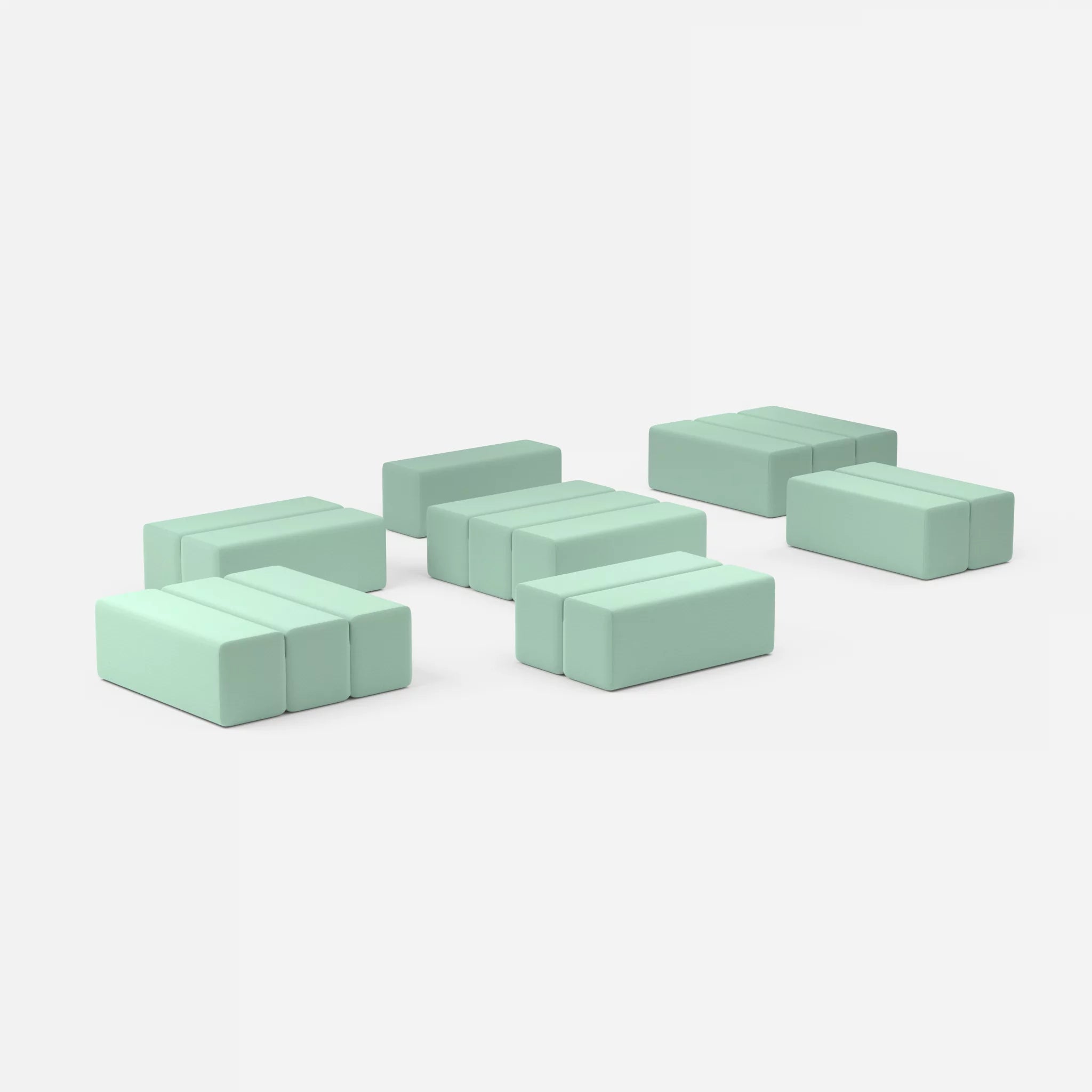 Sofalandschaft Bricks 5 radio7045 in Hellblau von der Seite
