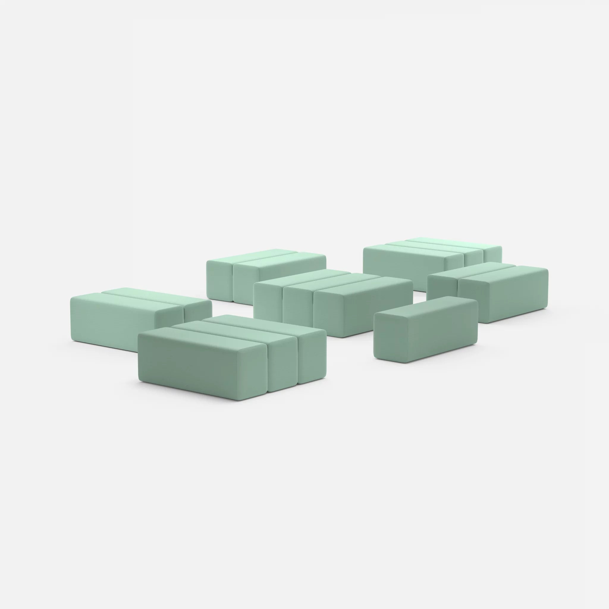 Sofalandschaft Bricks 5 radio7045 in Hellblau von hinten
