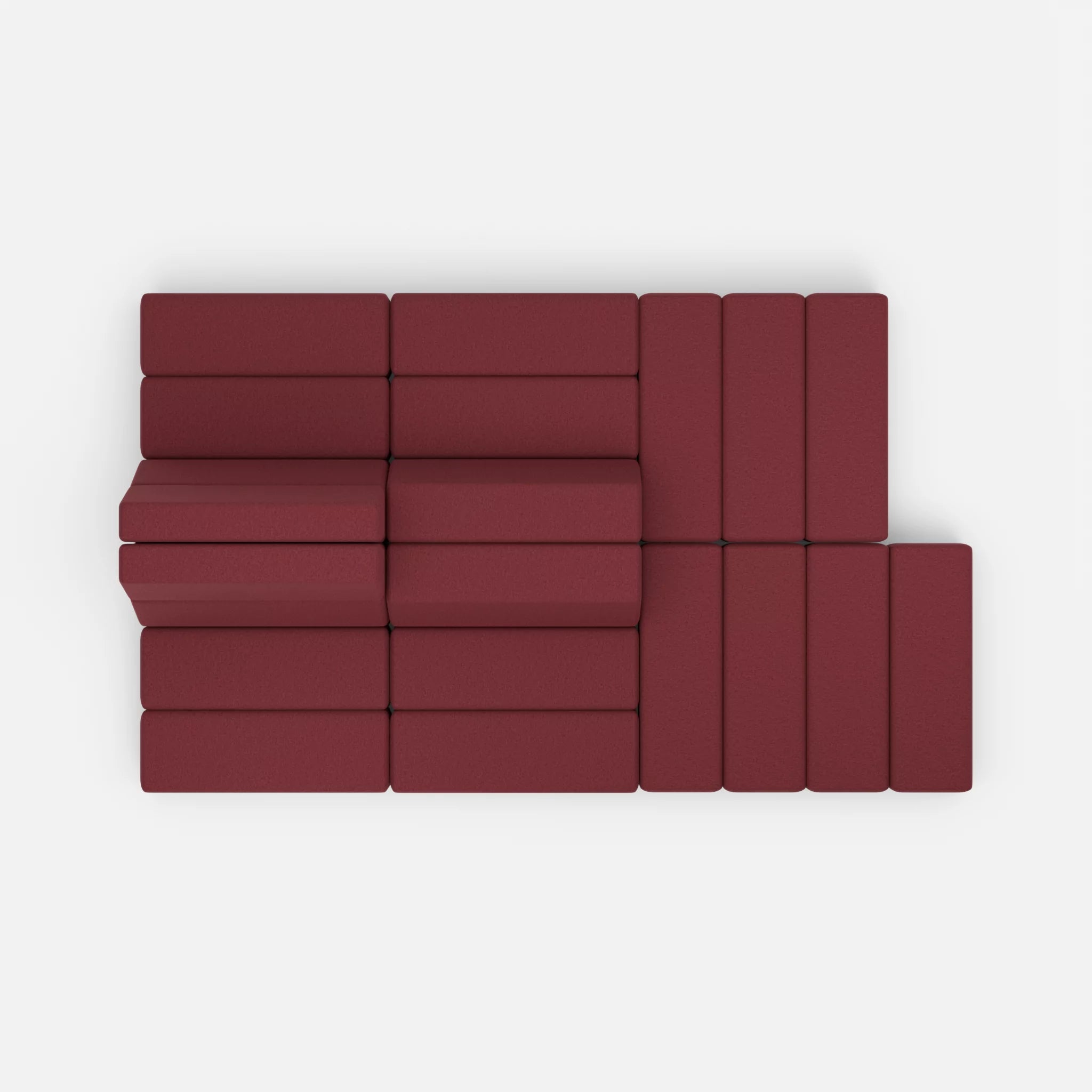 Sofalandschaft Bricks 6 dama0034 in Bordeaux von oben