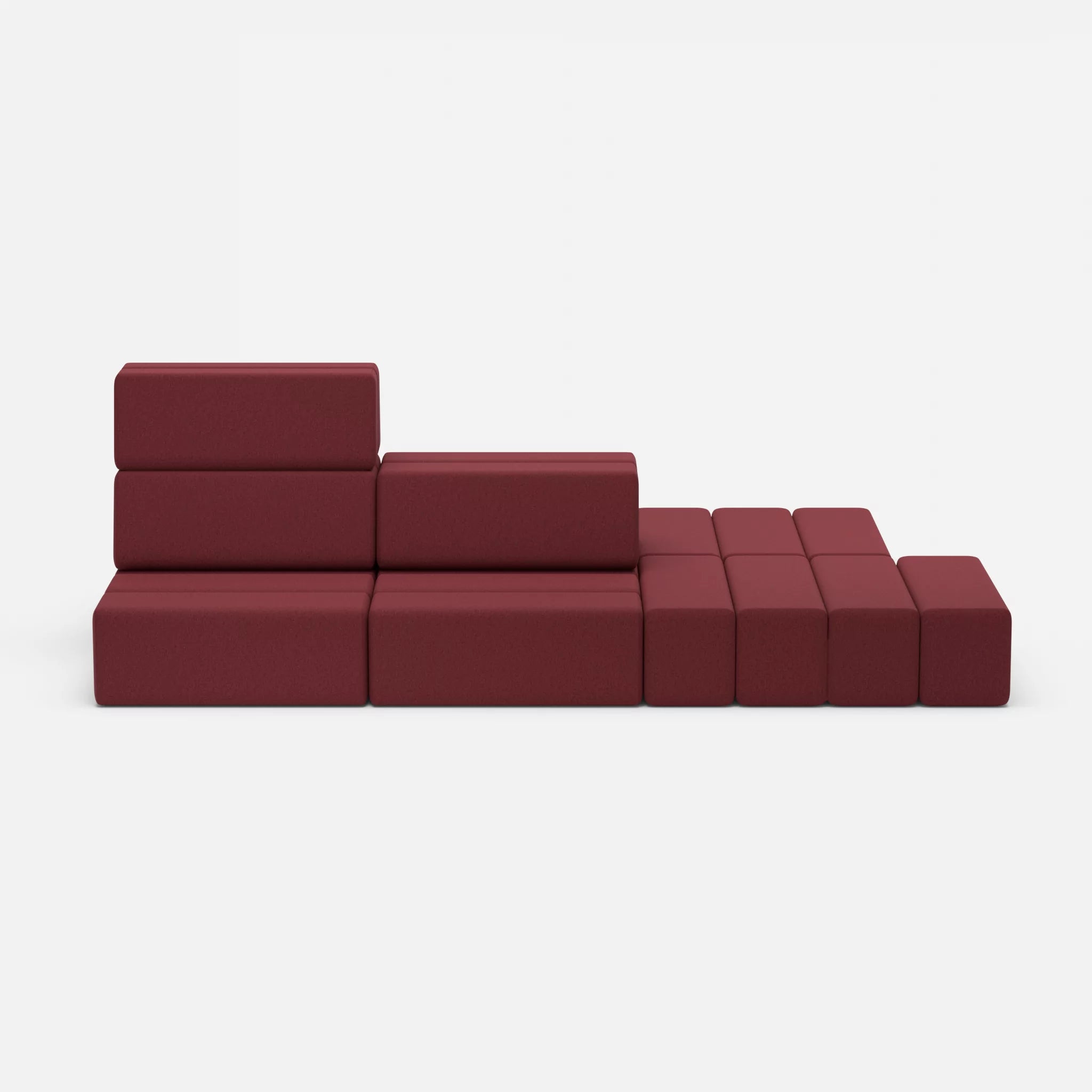 Sofalandschaft Bricks 6 dama0034 in Bordeaux von vorne