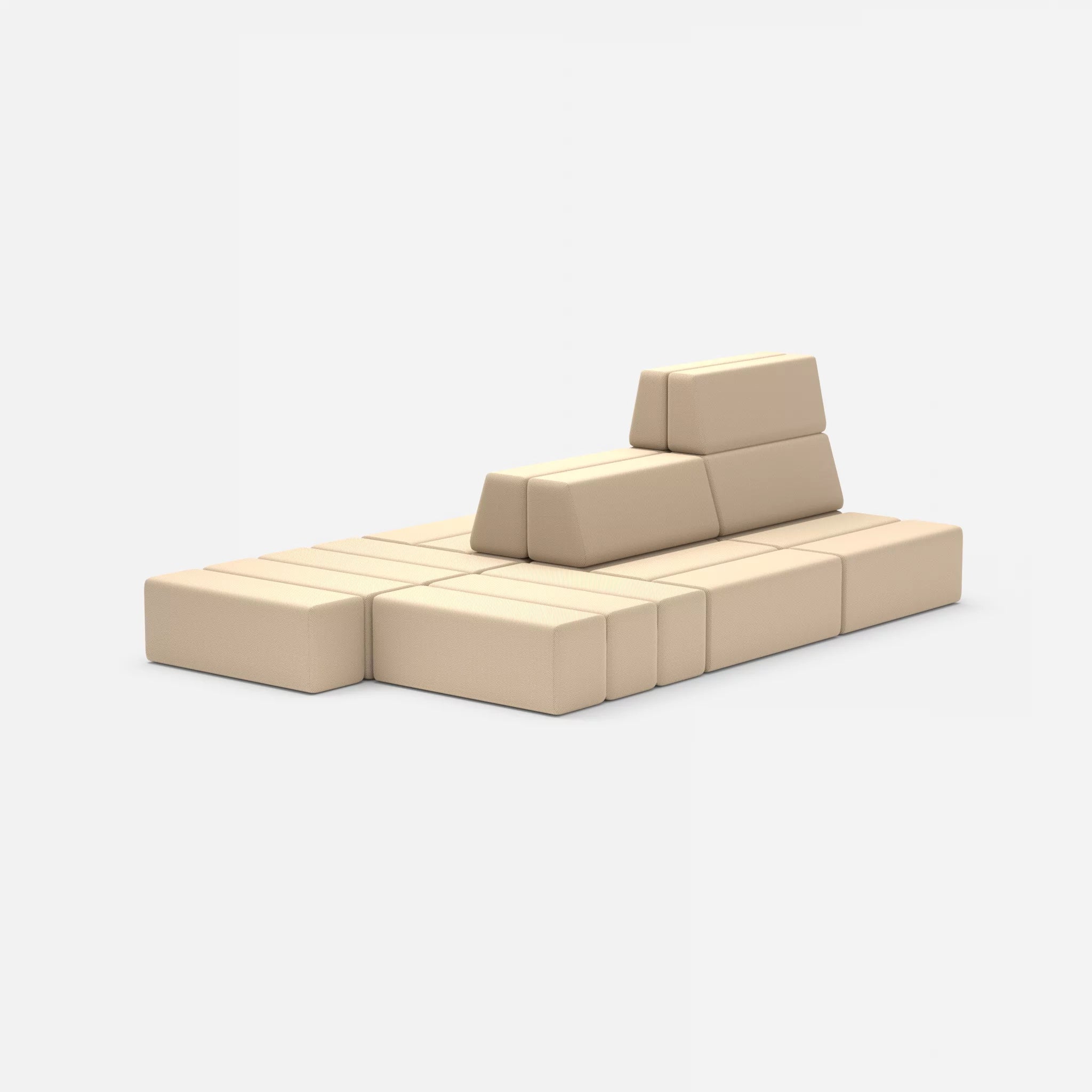 Sofalandschaft Bricks 6 novumcocos in Hellbraun von hinten