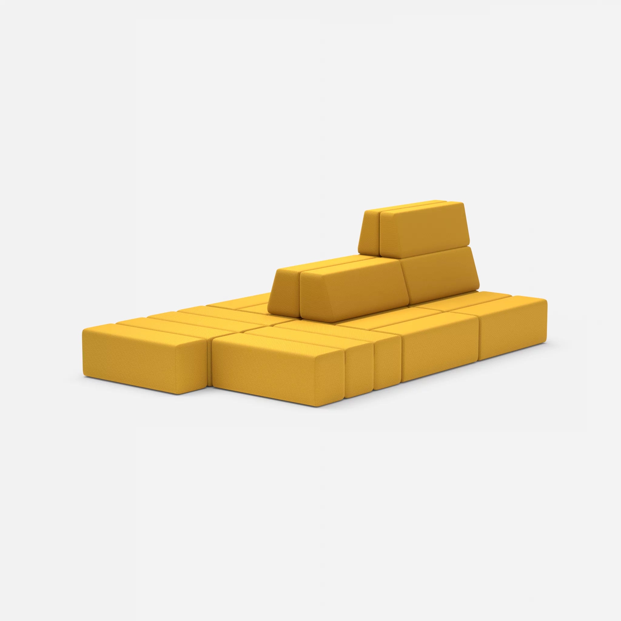 Sofalandschaft Bricks 6 novumcurry in Curry von hinten