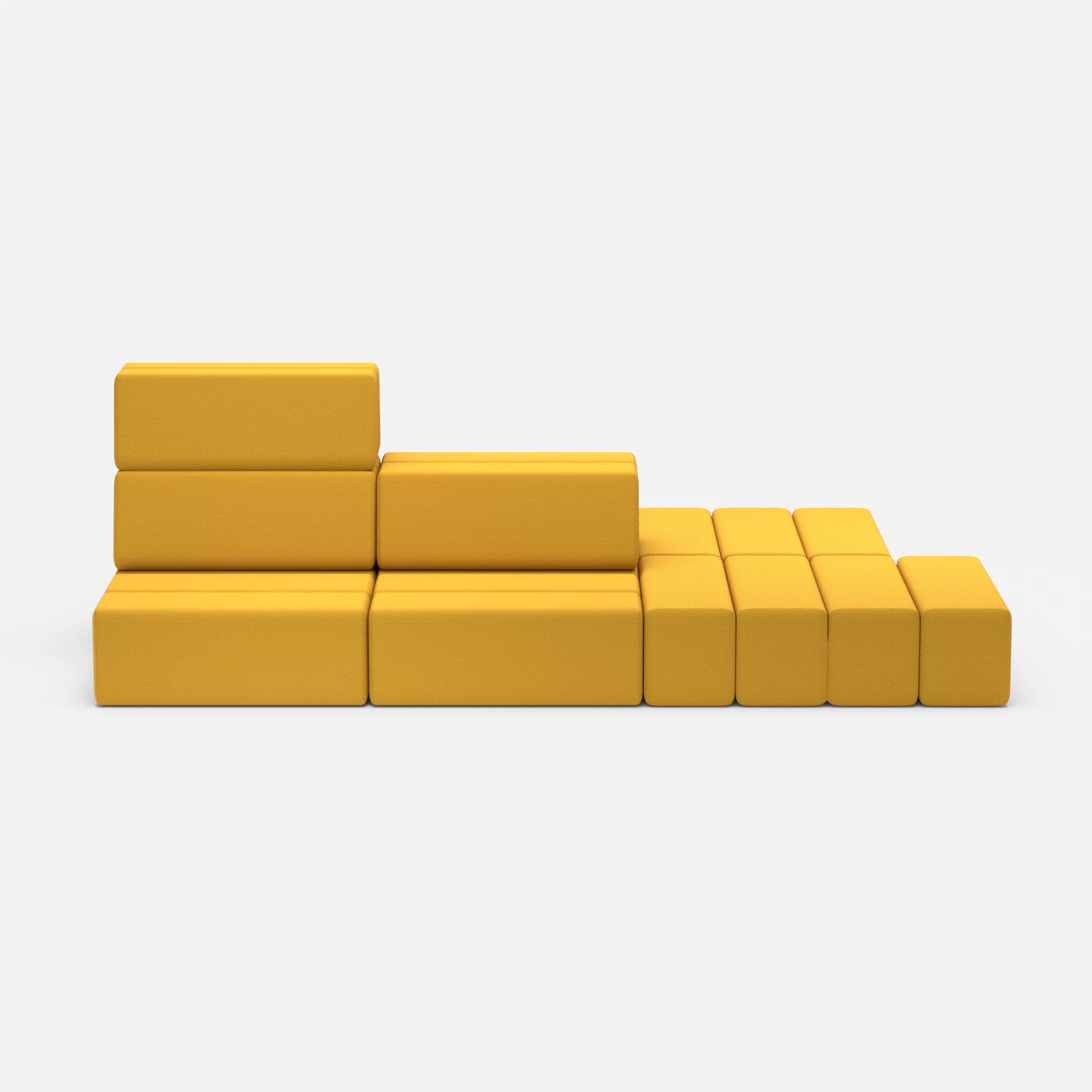 Sofalandschaft Bricks 6 novumcurry in Curry von vorne