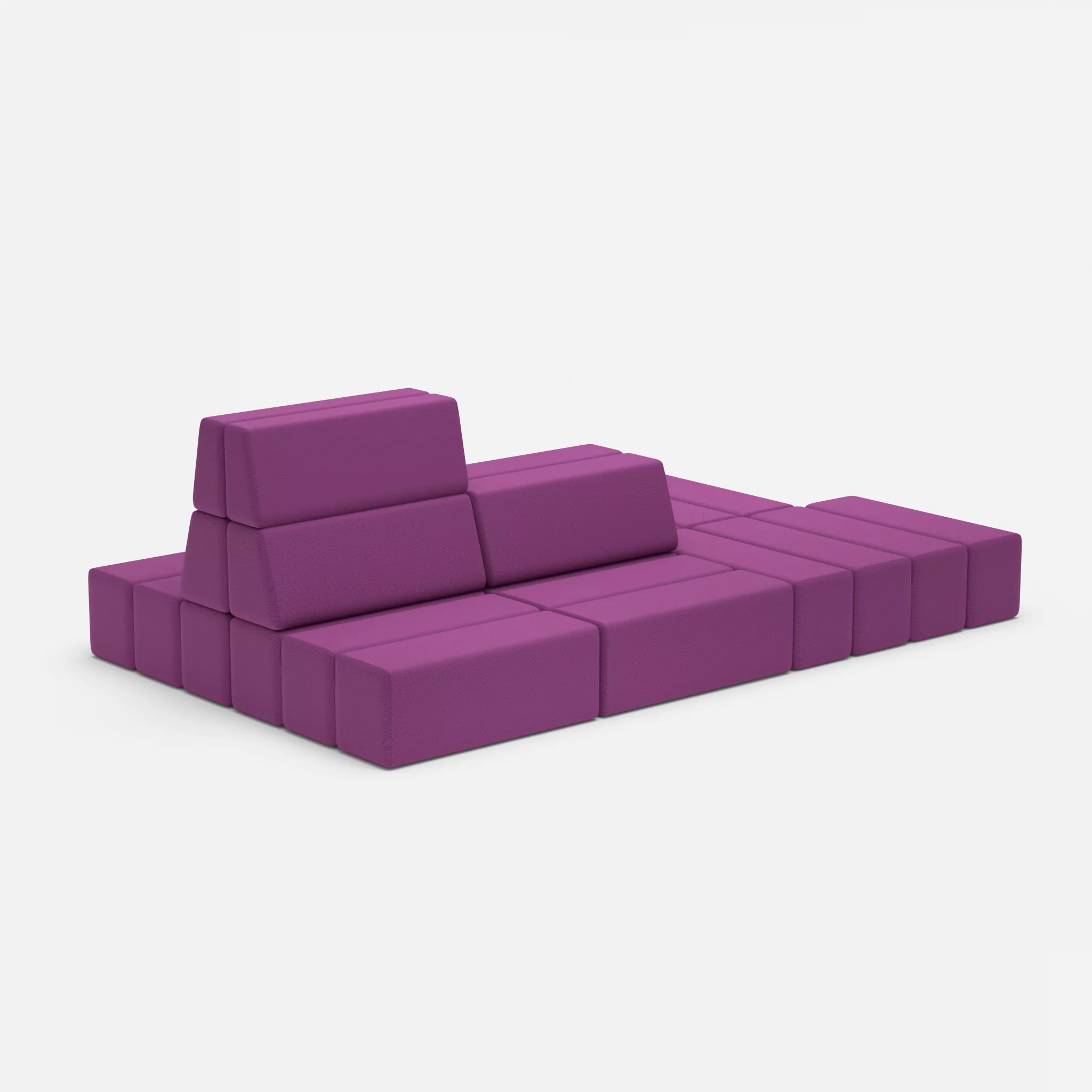 Sofalandschaft Bricks 6 novumviola in Violett von der Seite