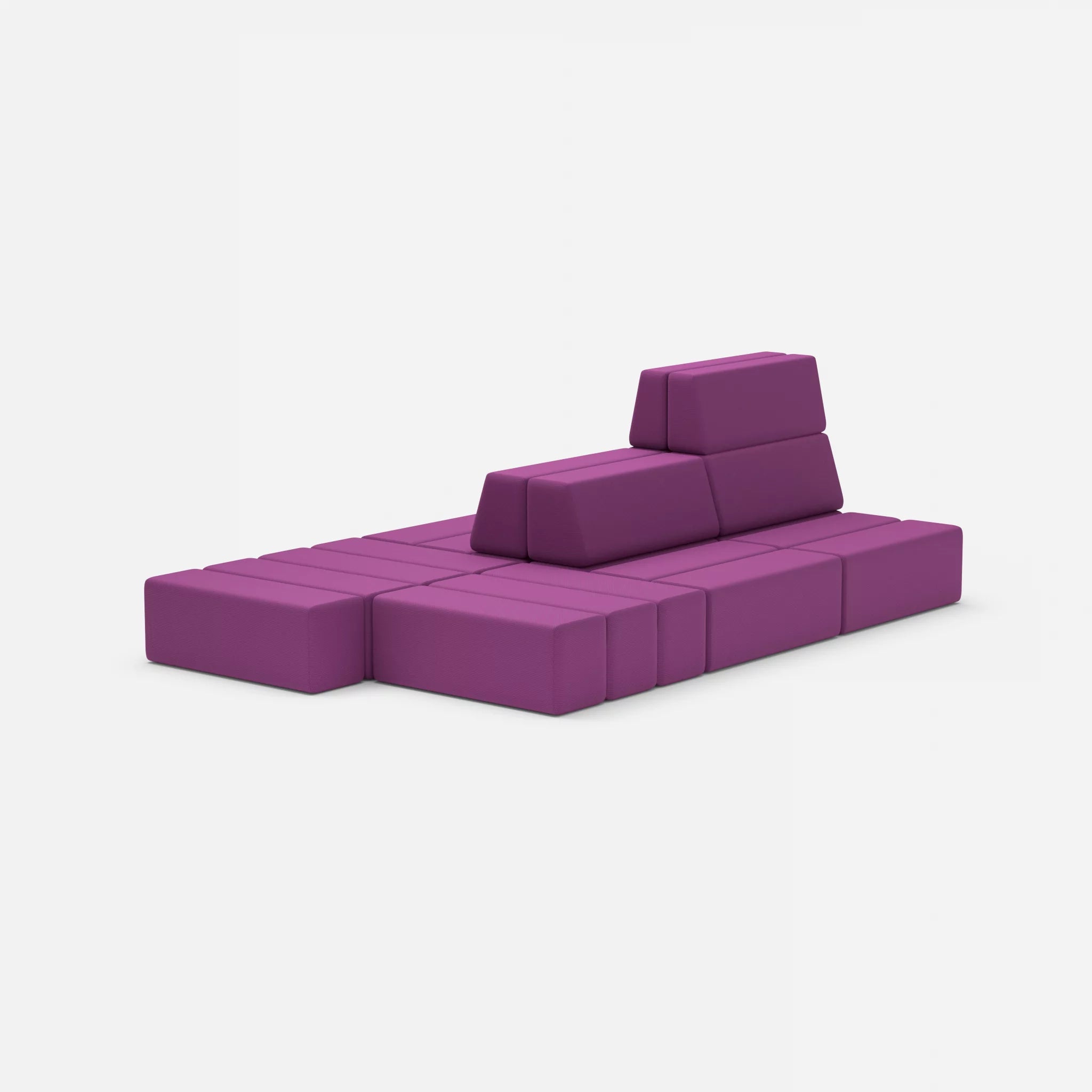 Sofalandschaft Bricks 6 novumviola in Violett von hinten