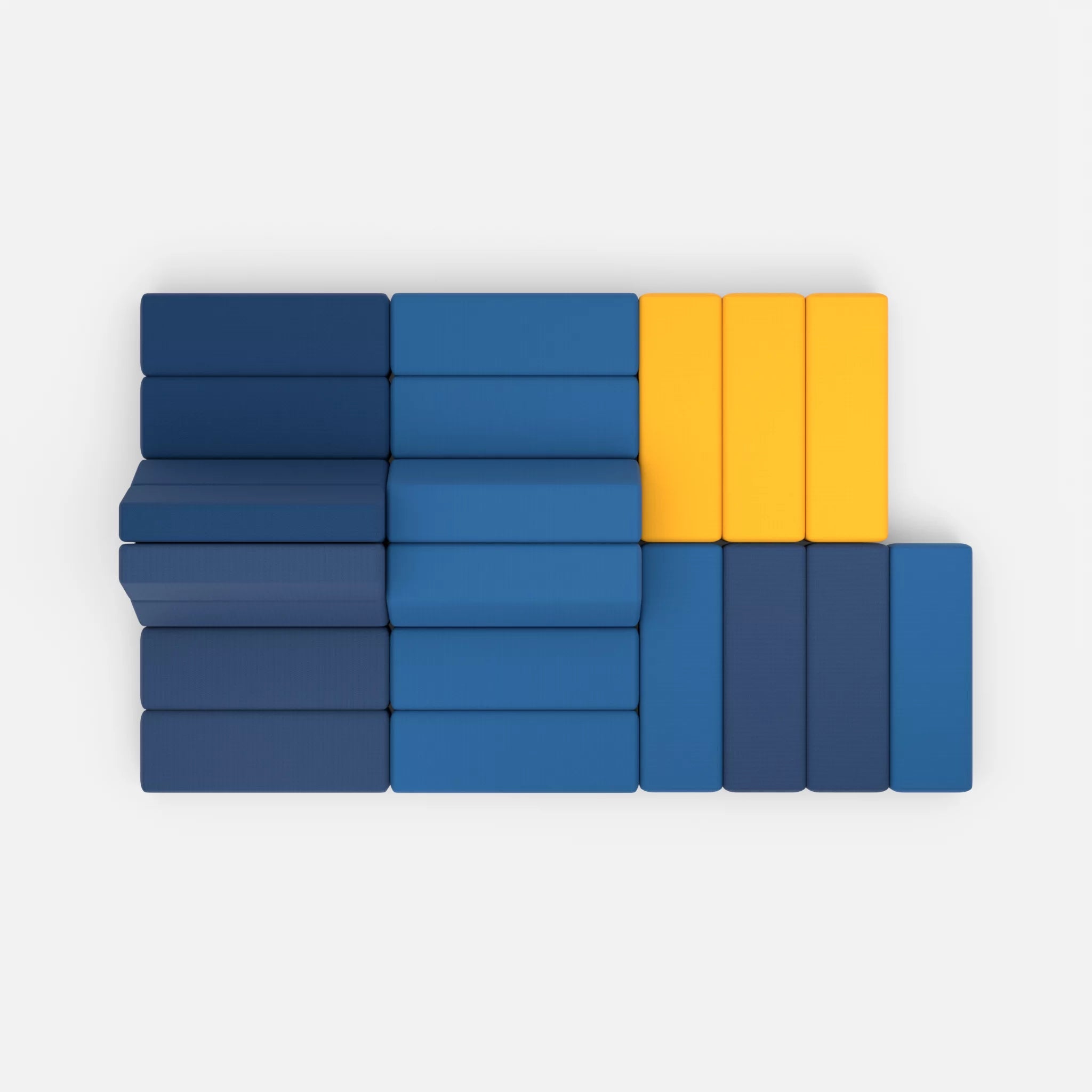 Sofalandschaft Bricks 6 radio6075-radio6598 in Blau und Navy von oben
