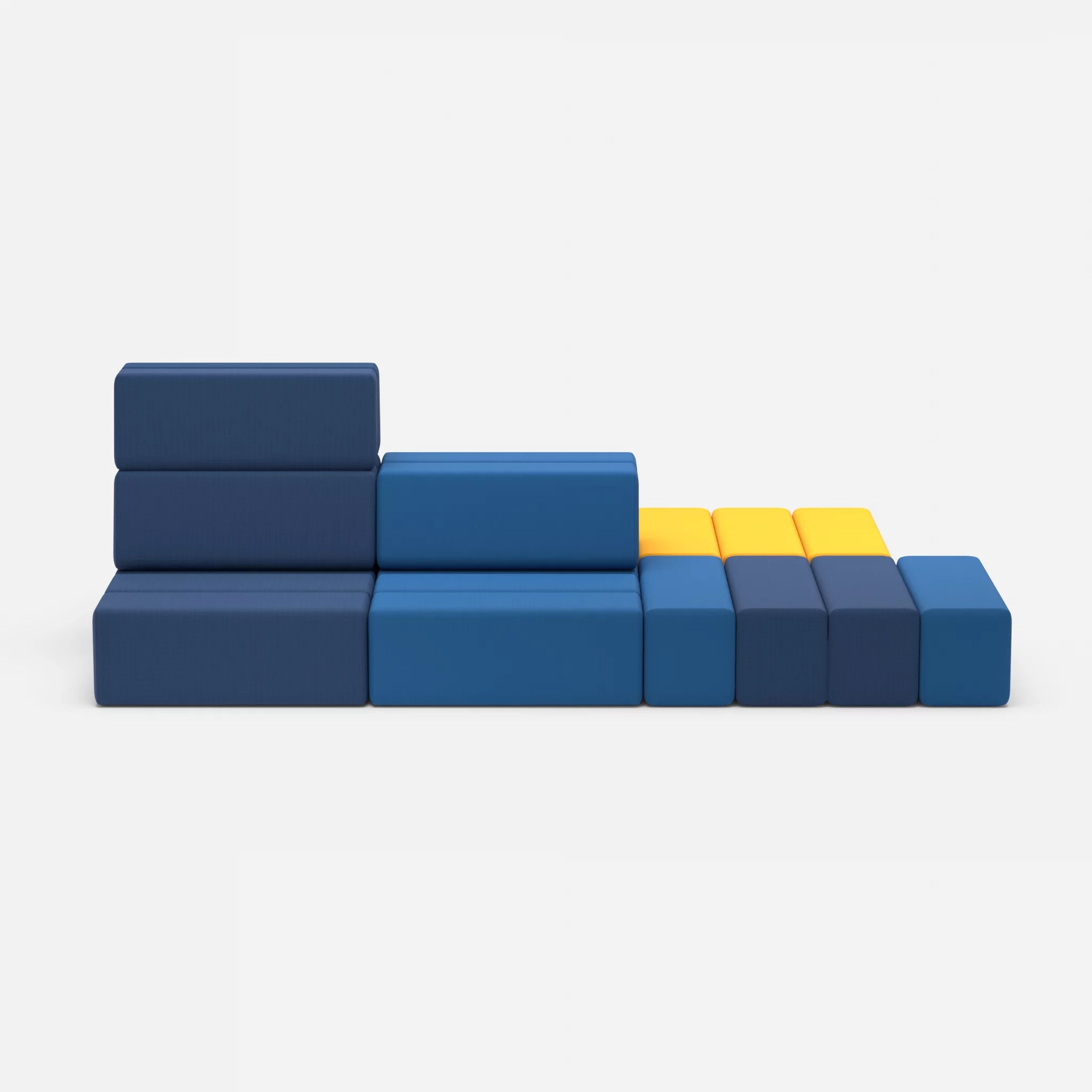Sofalandschaft Bricks 6 radio6075-radio6598 in Blau und Navy von vorne