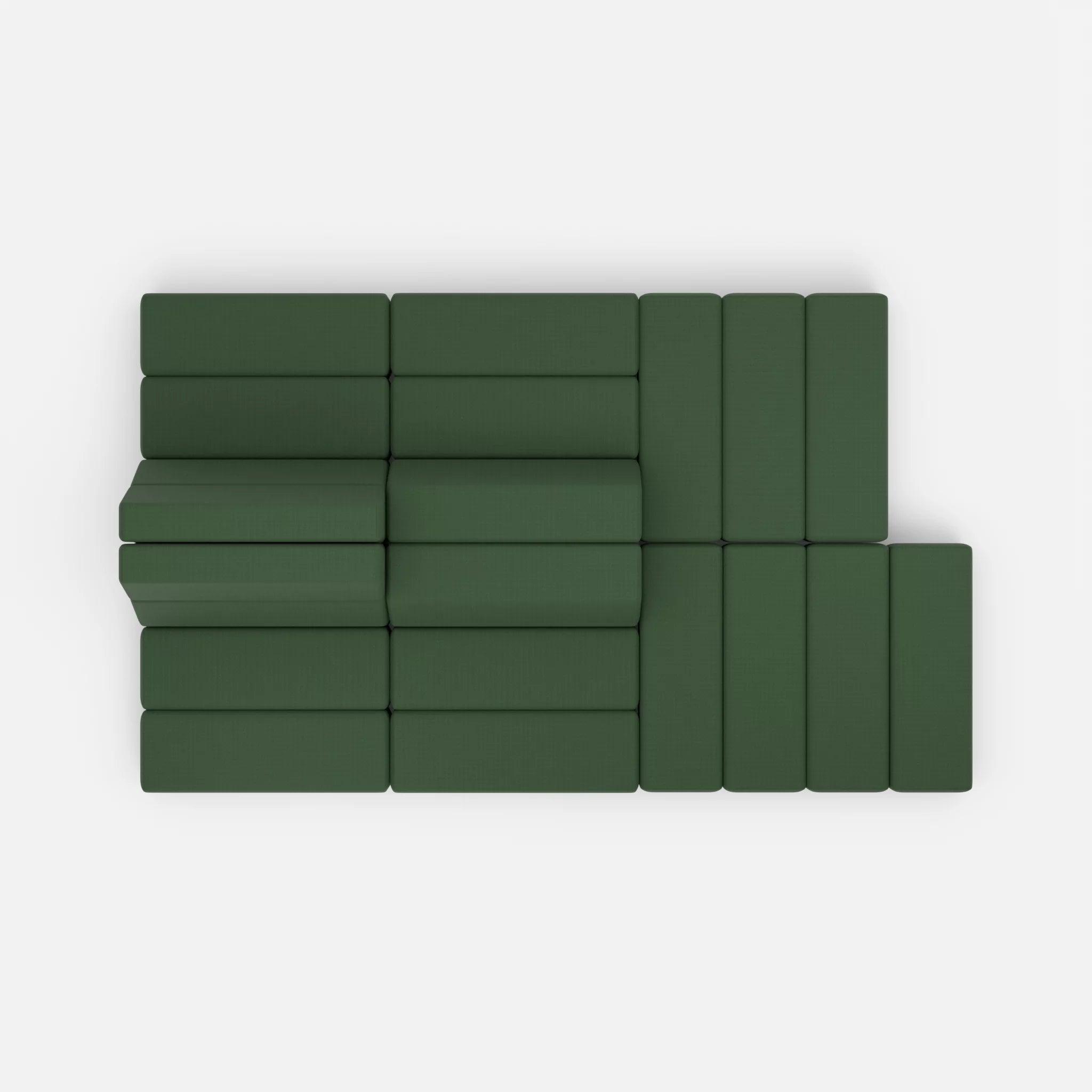 Sofalandschaft Bricks 6 radio7036 in Olive von oben