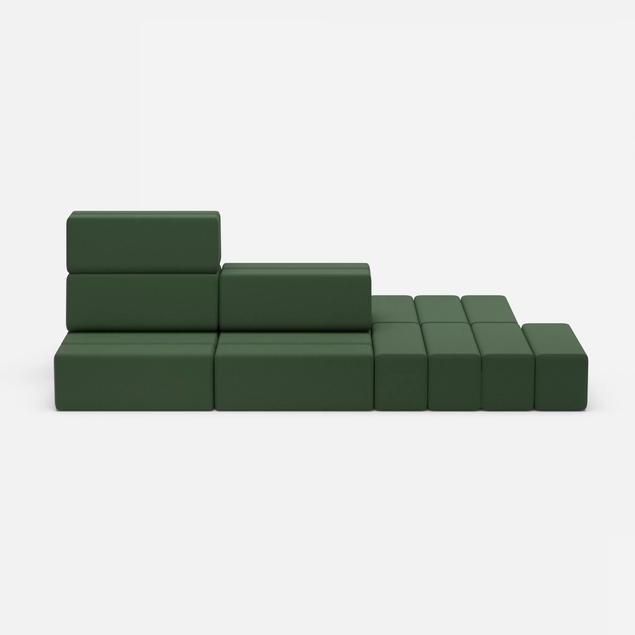 Sofalandschaft Bricks 6 radio7036 in Olive von vorne