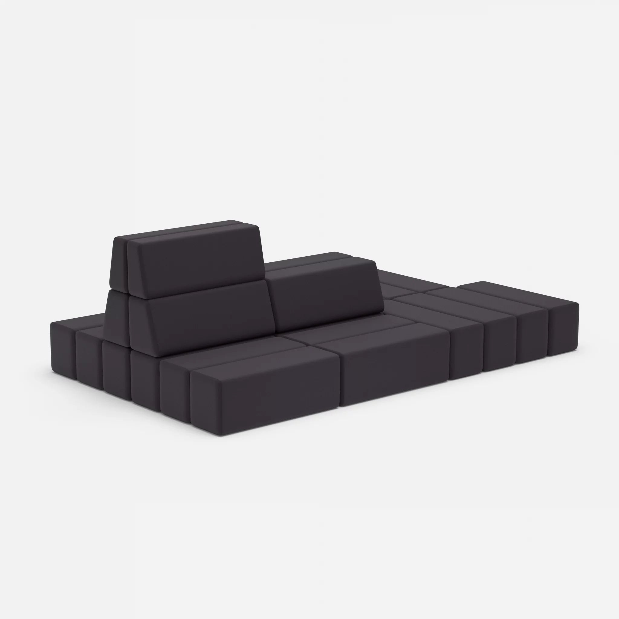 Sofalandschaft Bricks 6 radio8517 in Anthrazit von der Seite