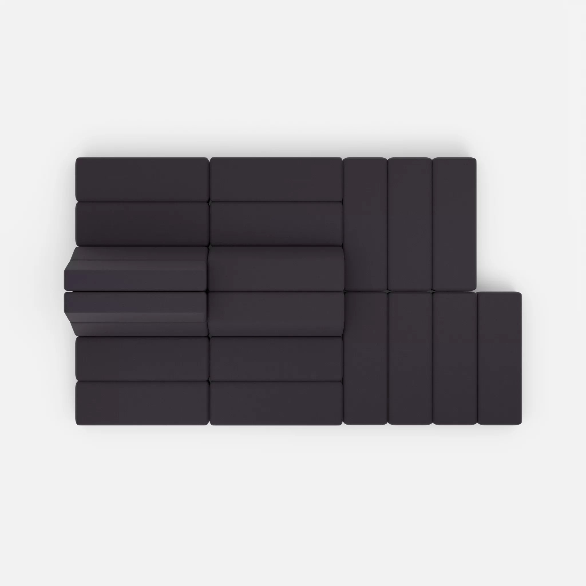 Sofalandschaft Bricks 6 radio8517 in Anthrazit von oben