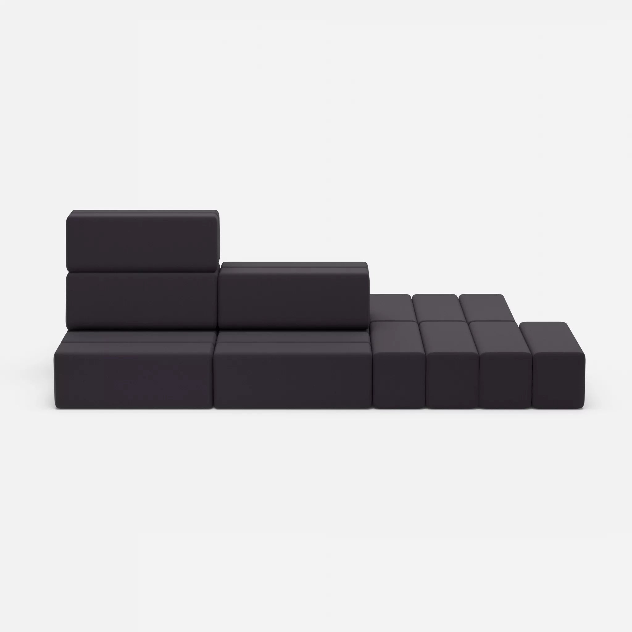 Sofalandschaft Bricks 6 radio8517 in Anthrazit von vorne