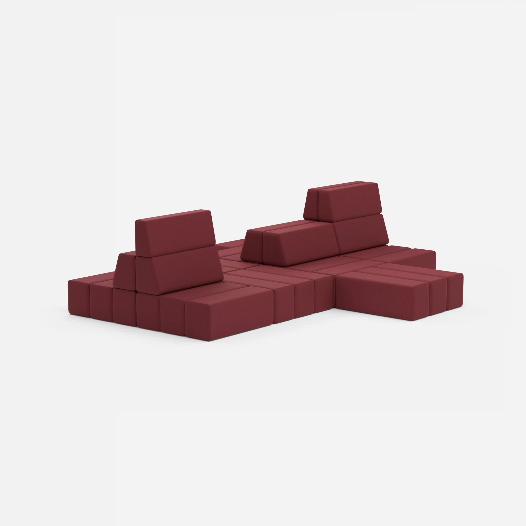 Sofalandschaft Bricks 7 dama0034 in Bordeaux von hinten