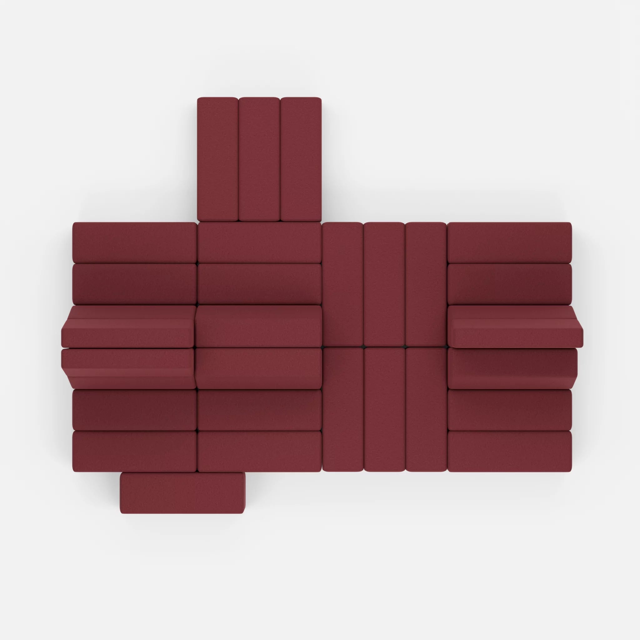 Sofalandschaft Bricks 7 dama0034 in Bordeaux von oben