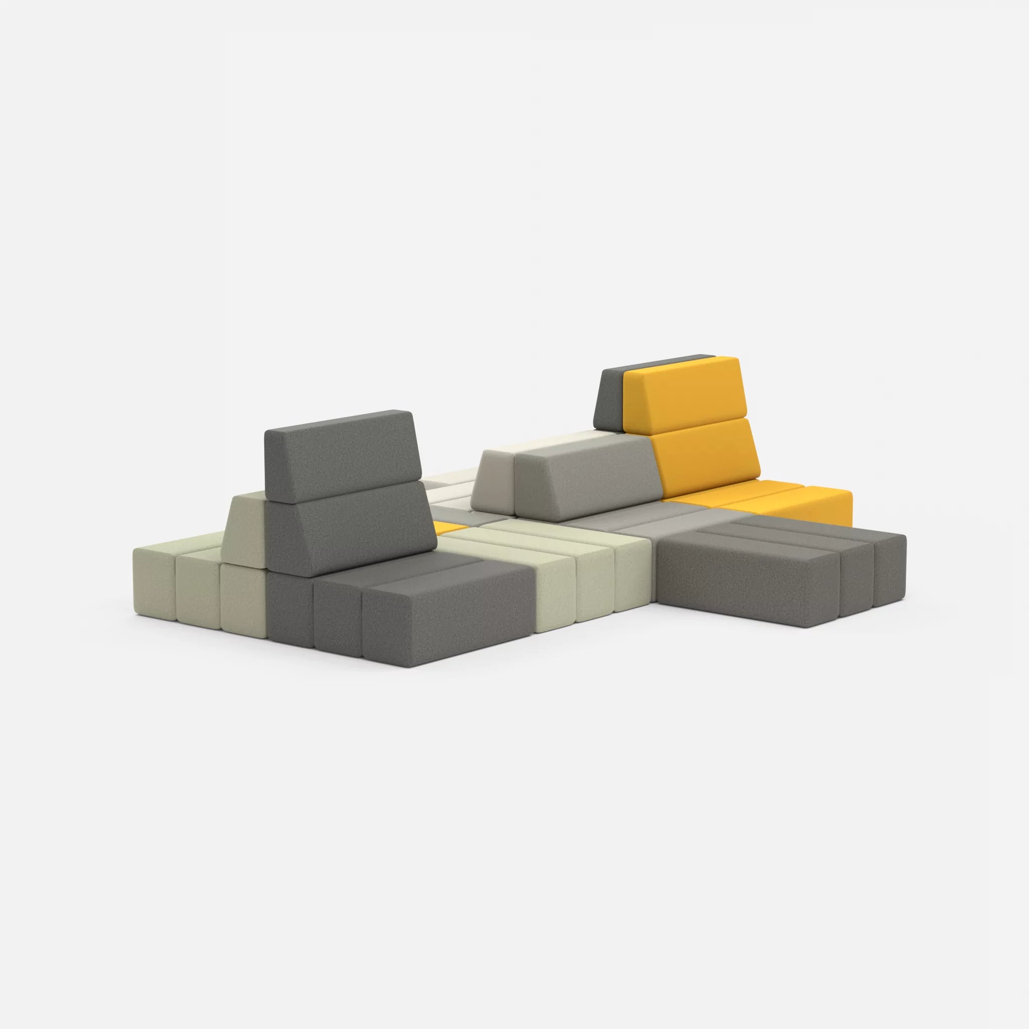 Sofalandschaft Bricks 7 dama0057-dama0004 in Hellgrau und Dunkelgrau von hinten