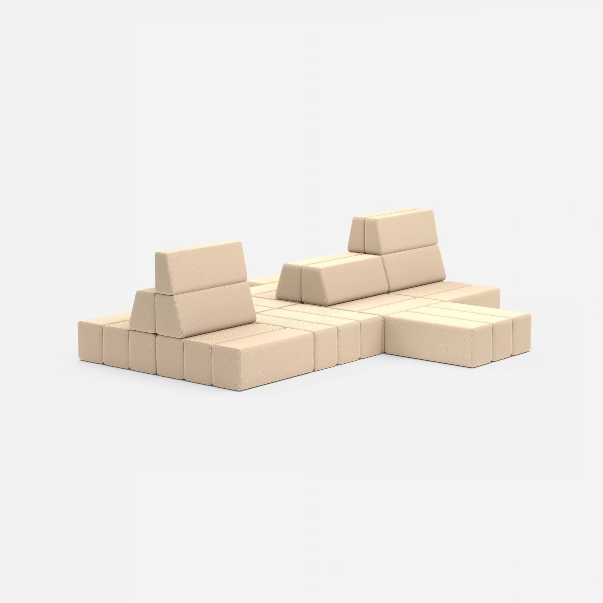 Sofalandschaft Bricks 7 novumcocos in Hellbraun von hinten