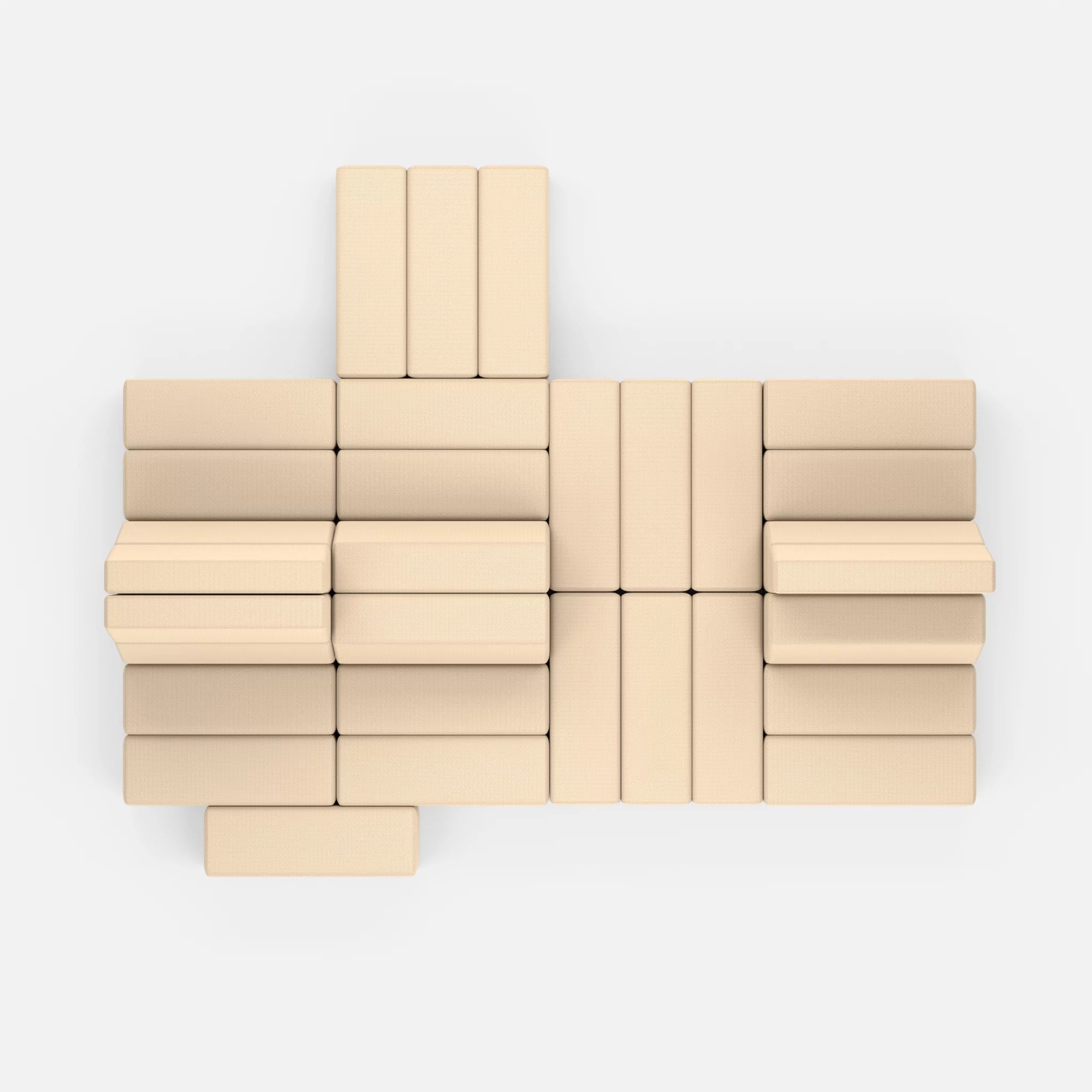Sofalandschaft Bricks 7 novumcocos in Hellbraun von oben