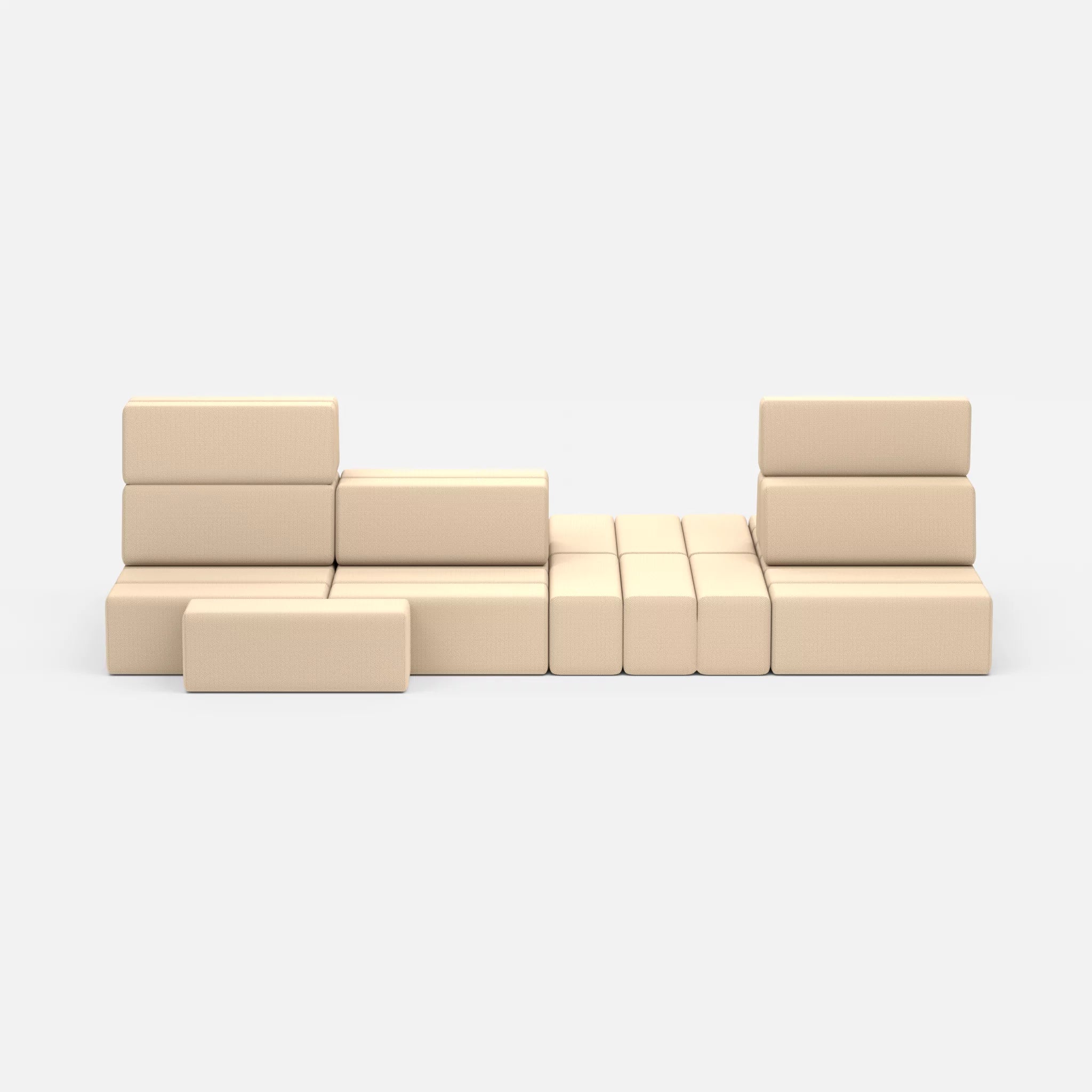 Sofalandschaft Bricks 7 novumcocos in Hellbraun von vorne