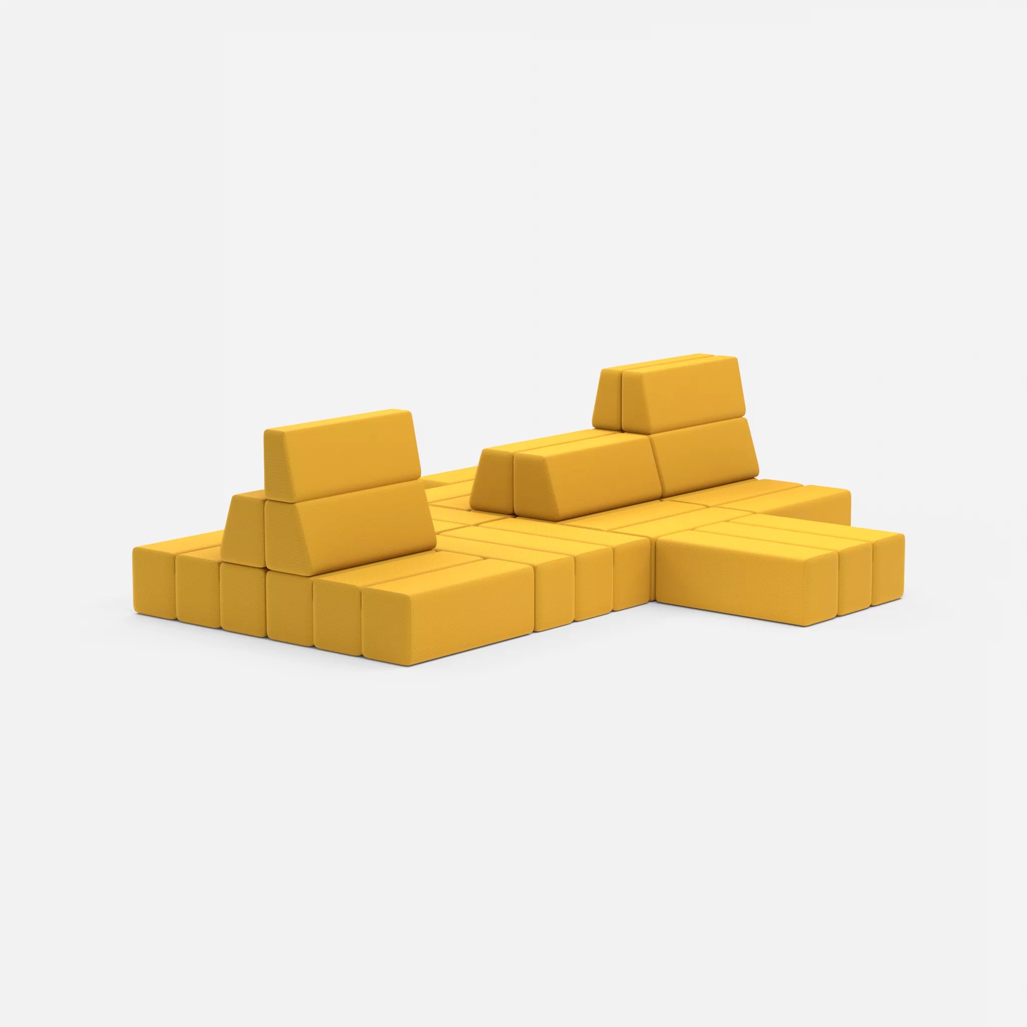 Sofalandschaft Bricks 7 novumcurry in Curry von hinten