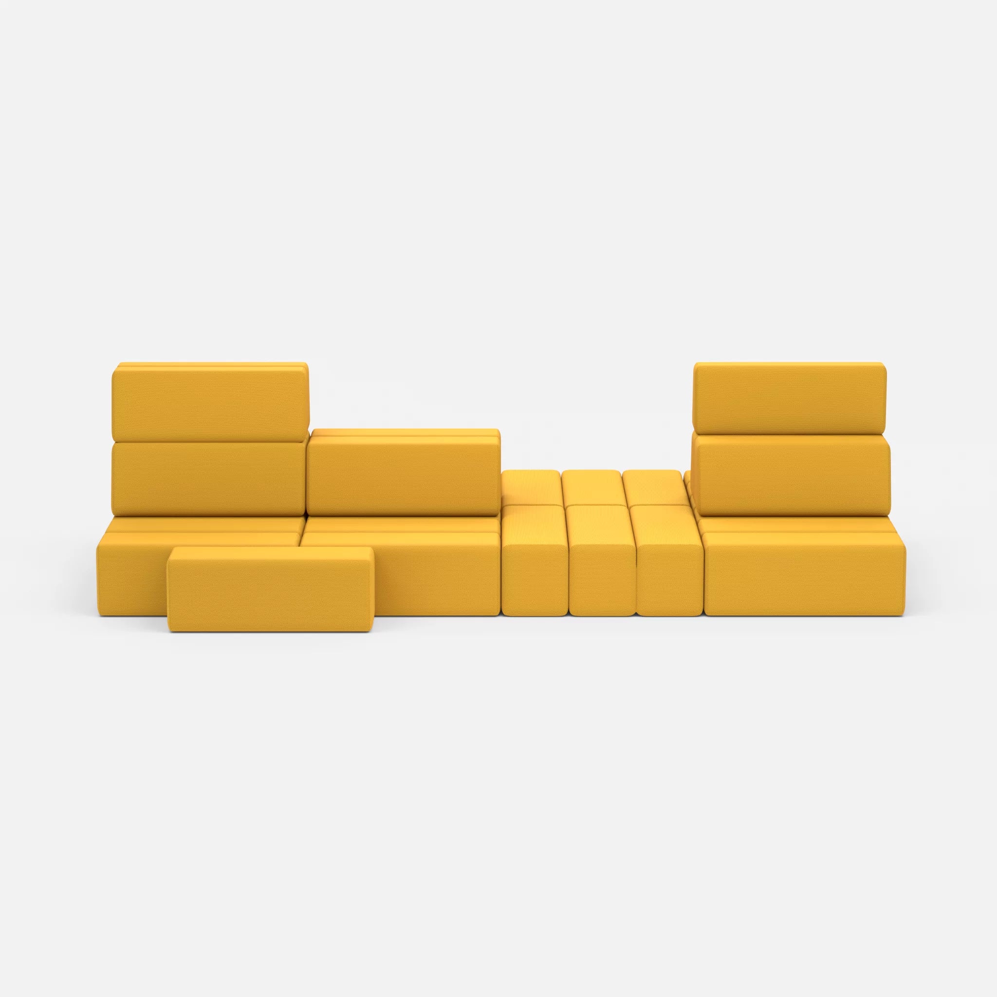 Sofalandschaft Bricks 7 novumcurry in Curry von vorne