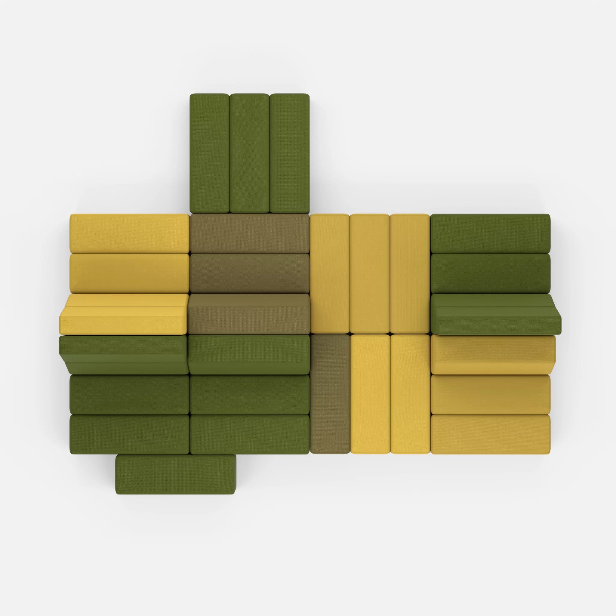 Sofalandschaft Bricks 7 novumtivoli-novummoss in Hellgrün und Grün von oben