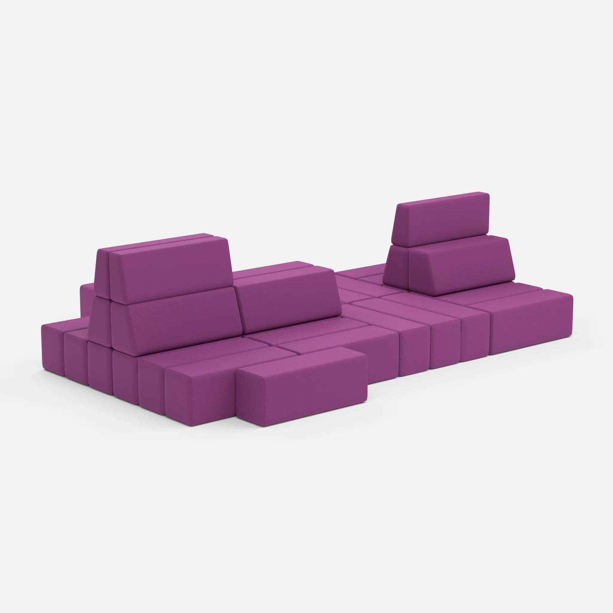Sofalandschaft Bricks 7 novumviola in Violett von der Seite