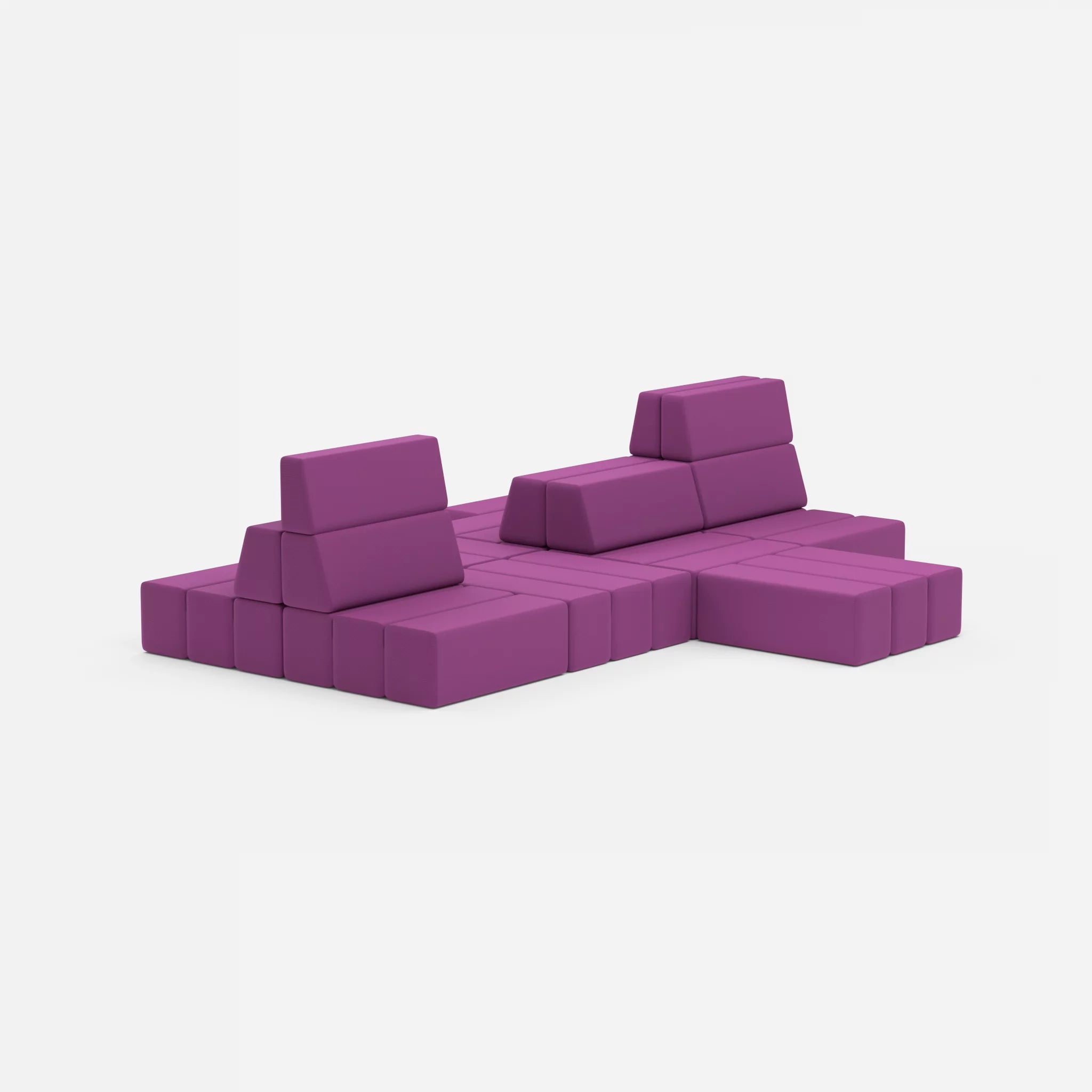 Sofalandschaft Bricks 7 novumviola in Violett von hinten