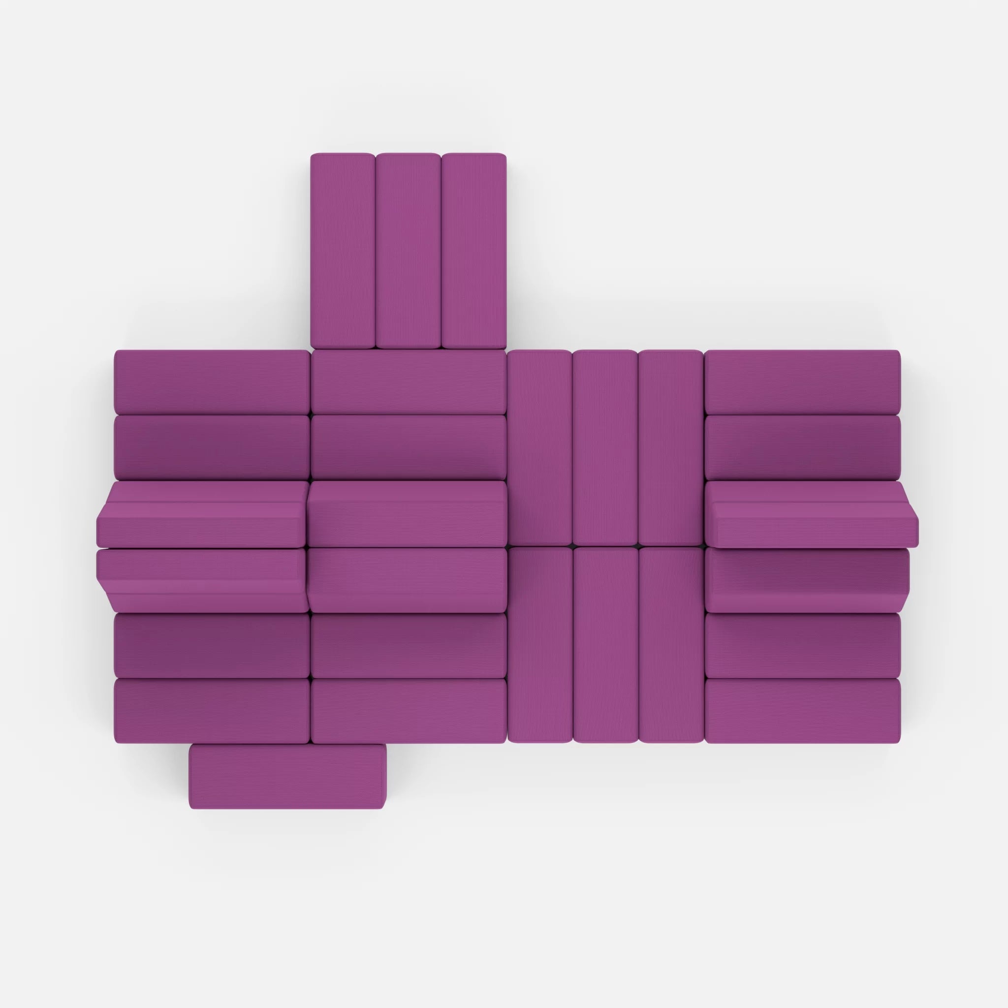 Sofalandschaft Bricks 7 novumviola in Violett von oben