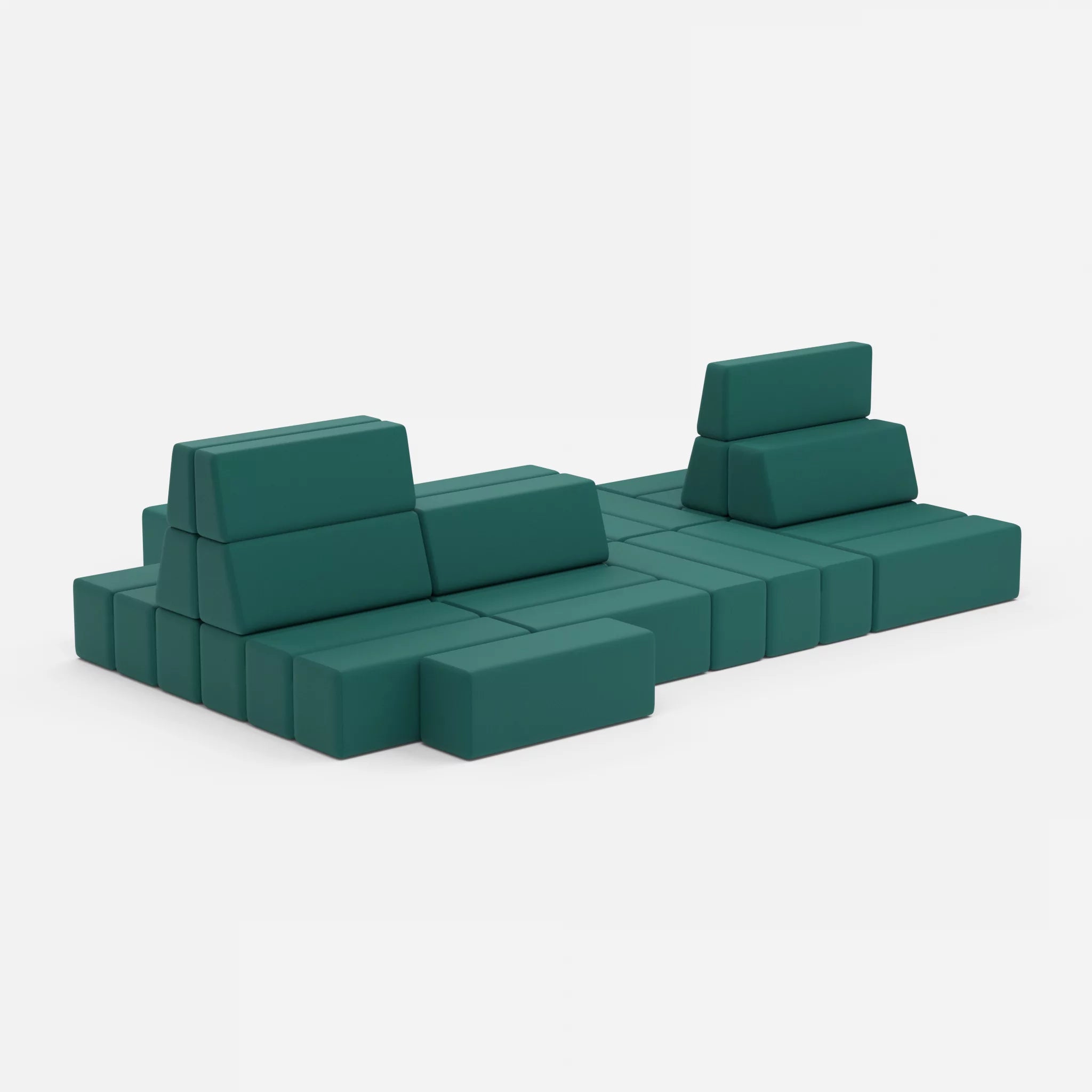 Sofalandschaft Bricks 7 radio6015 in Türkis von der Seite