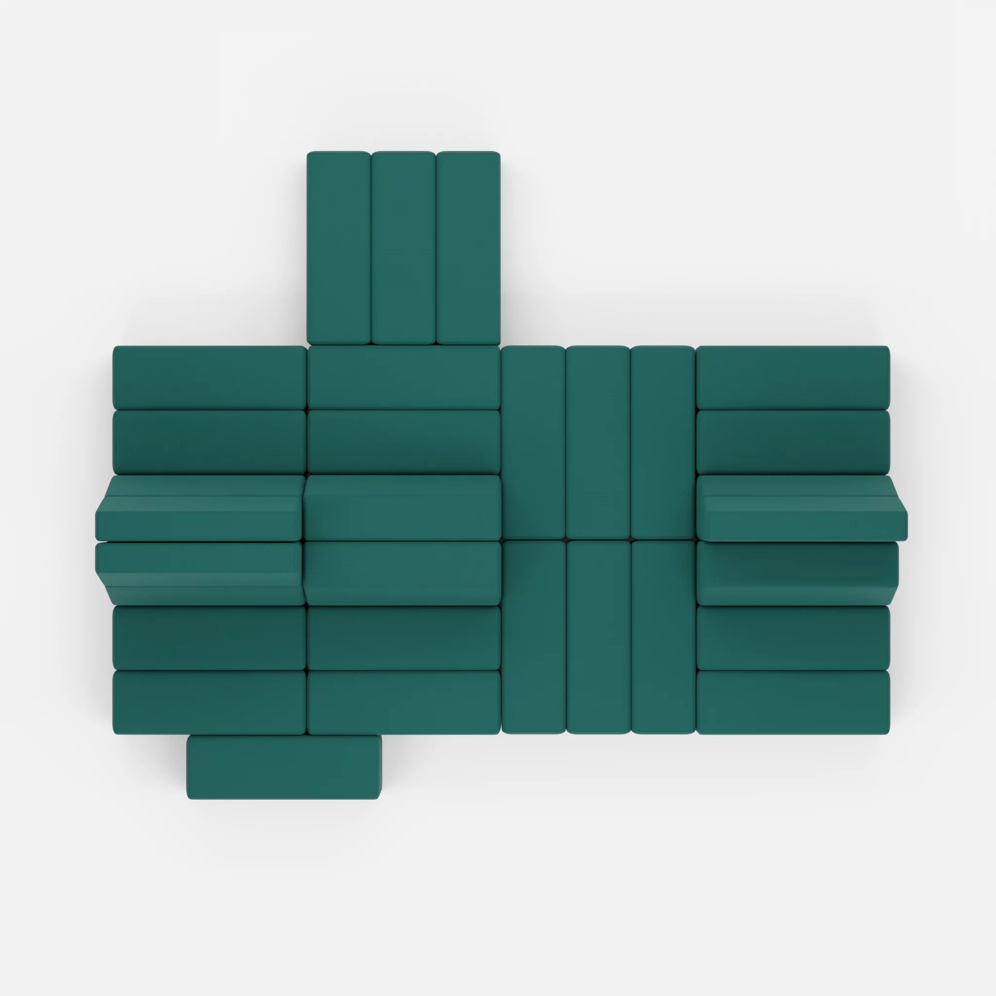 Sofalandschaft Bricks 7 radio6015 in Türkis von oben