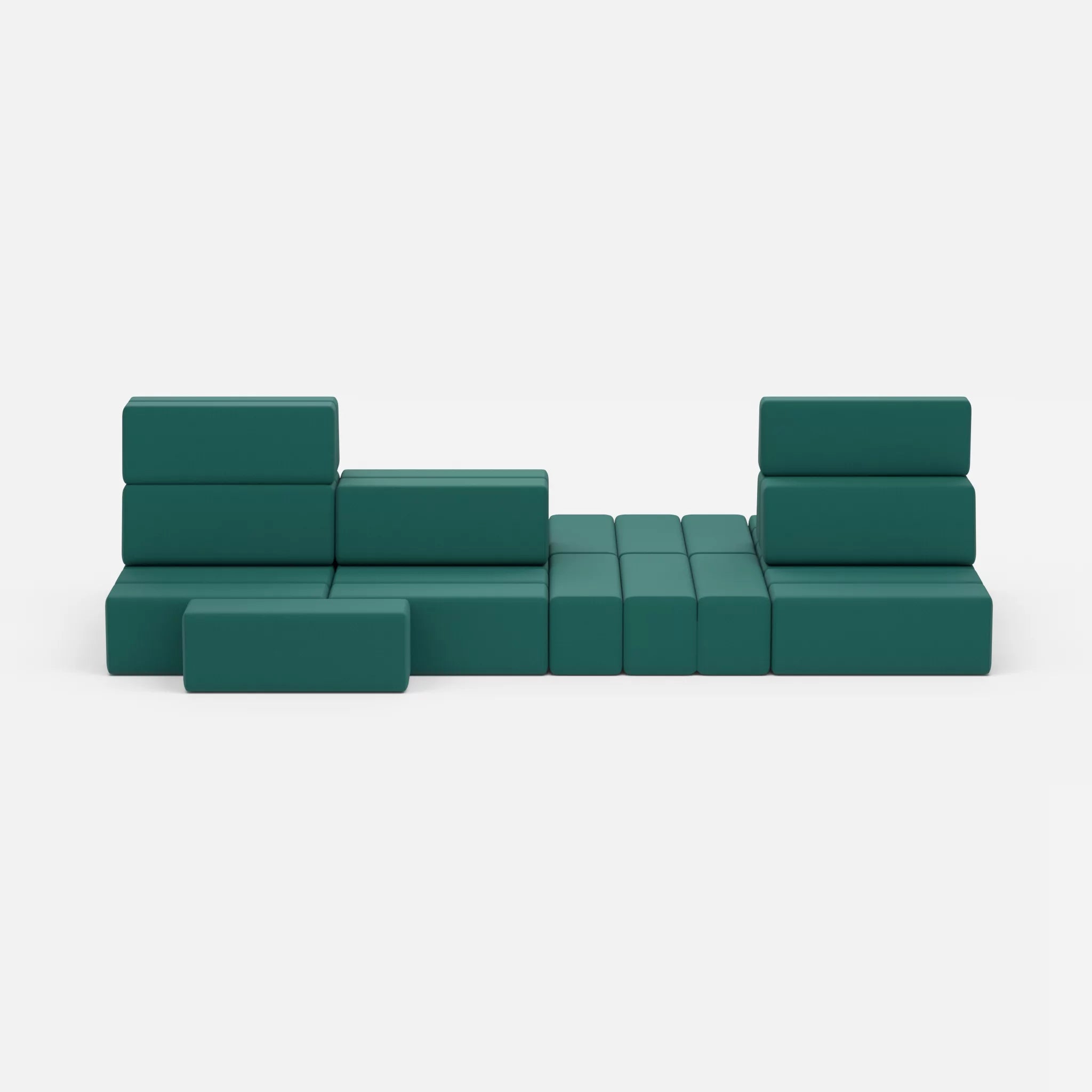 Sofalandschaft Bricks 7 radio6015 in Türkis von vorne