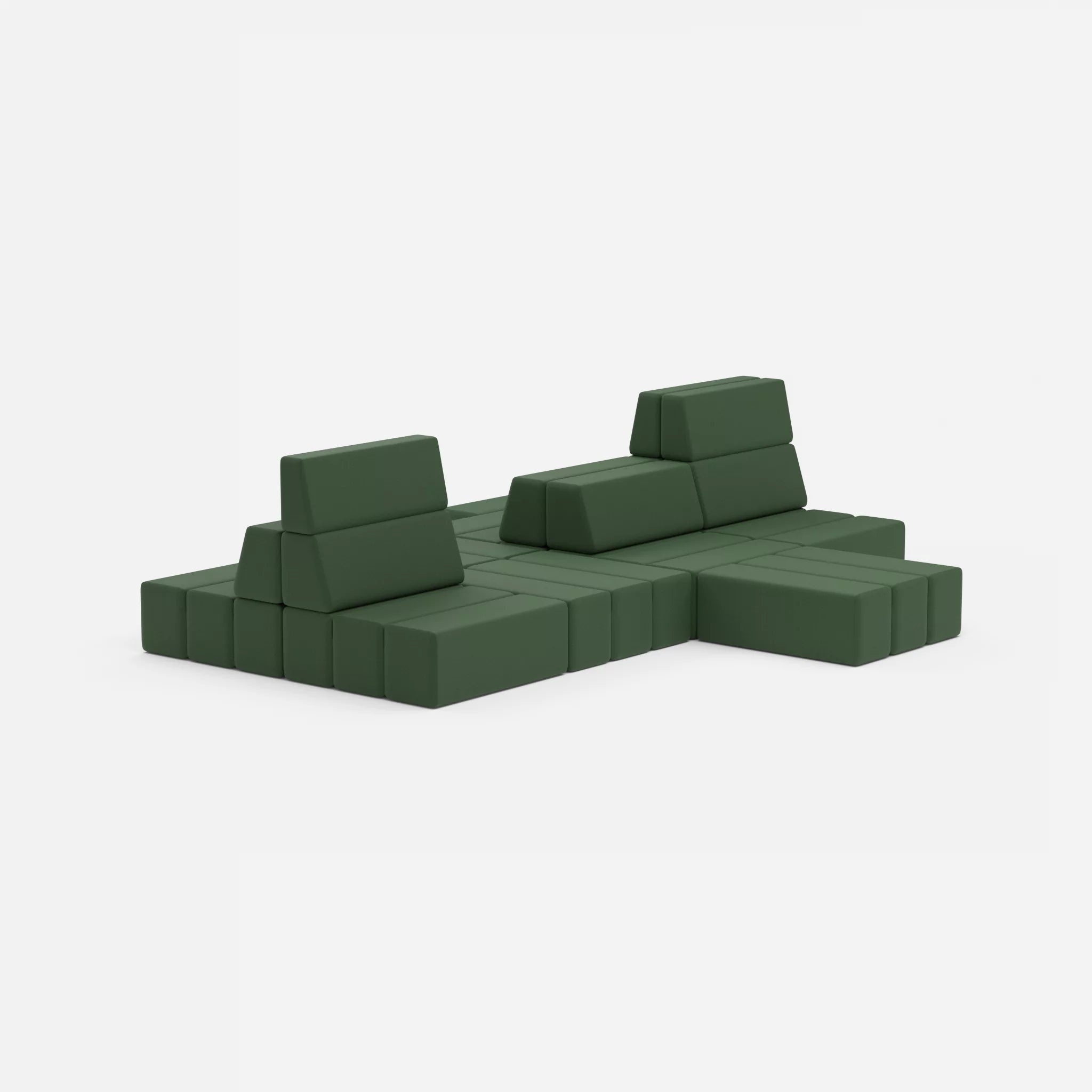 Sofalandschaft Bricks 7 radio7036 in Olive von hinten