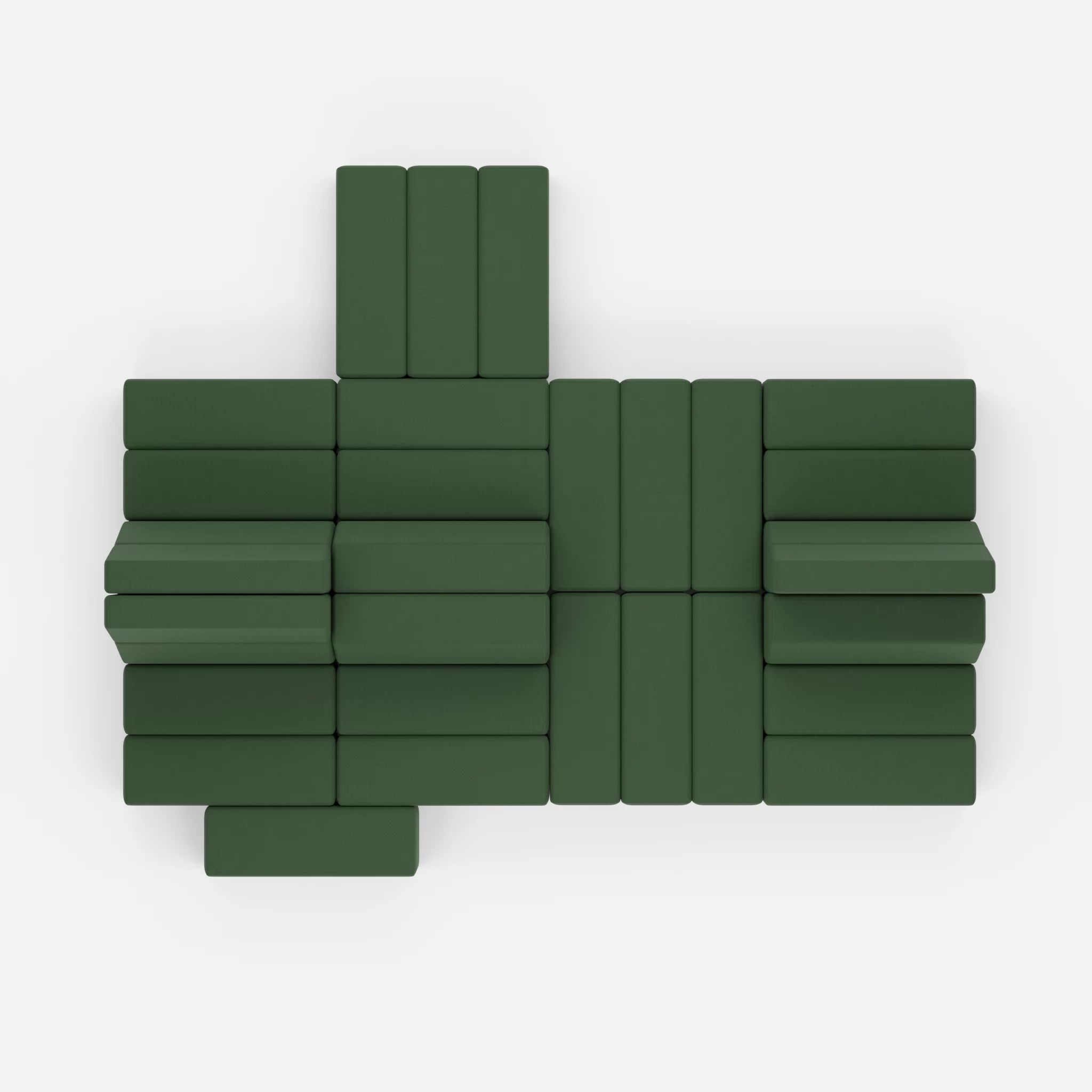 Sofalandschaft Bricks 7 radio7036 in Olive von oben