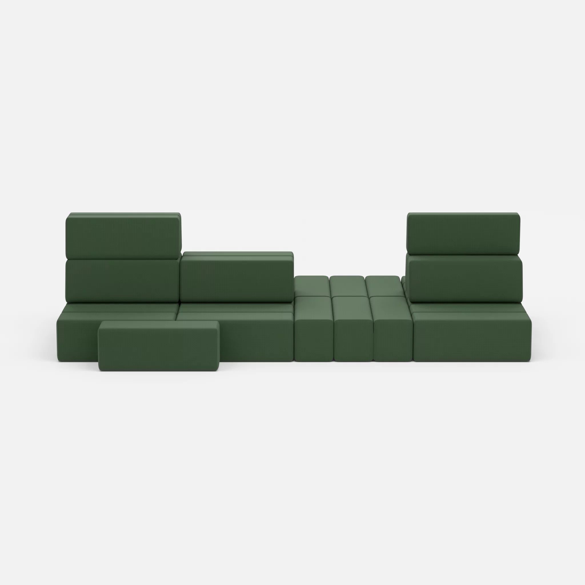 Sofalandschaft Bricks 7 radio7036 in Olive von vorne