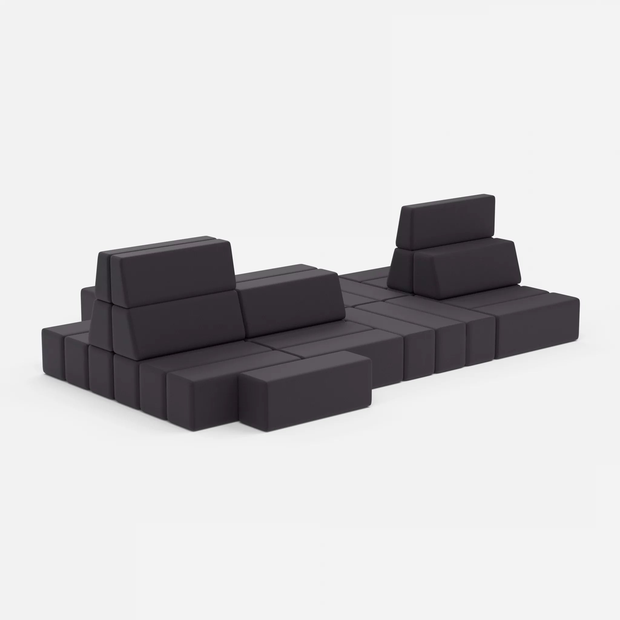 Sofalandschaft Bricks 7 radio8517 in Anthrazit von der Seite